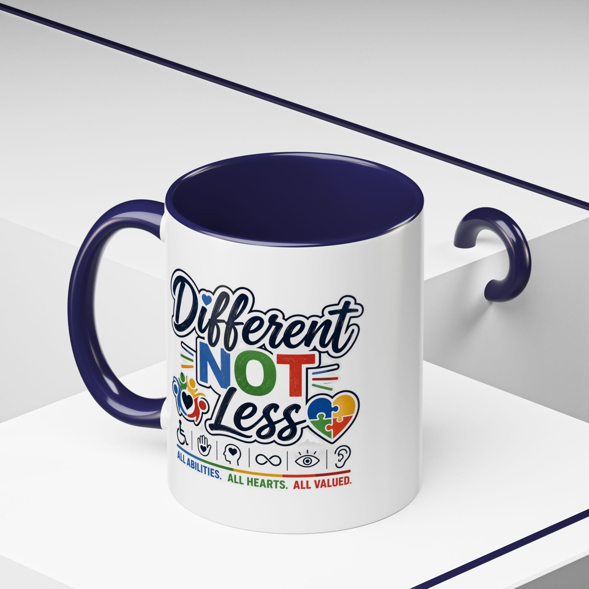 Different Not Less Accent Coffee Mug – Disability Pride Inspirational 11/15oz