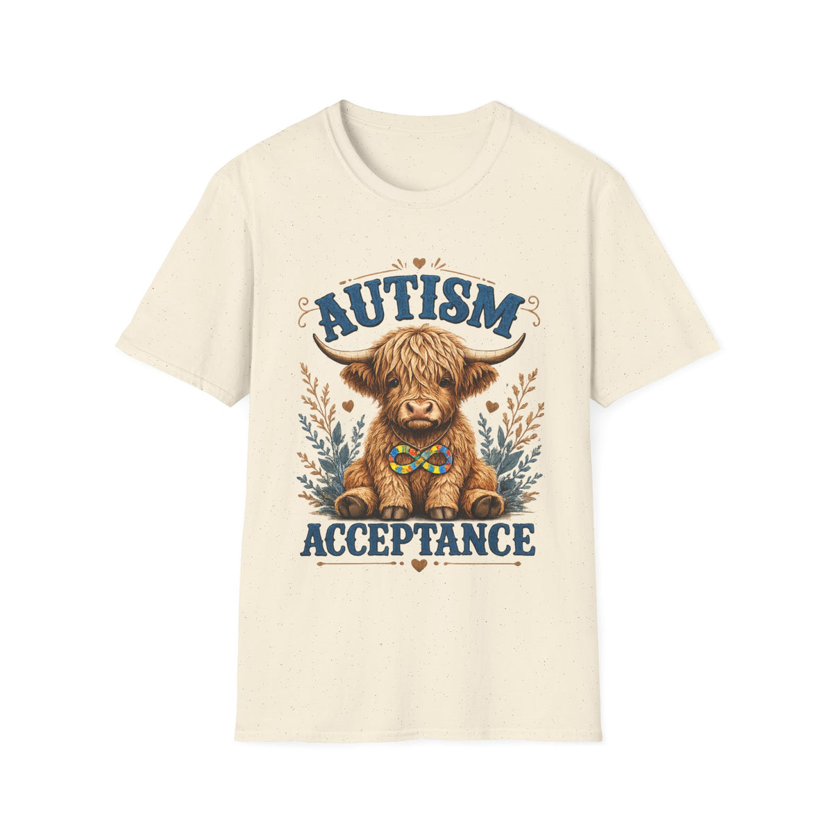 Autism Acceptance Highland Cow T-Shirt | Awareness, Support