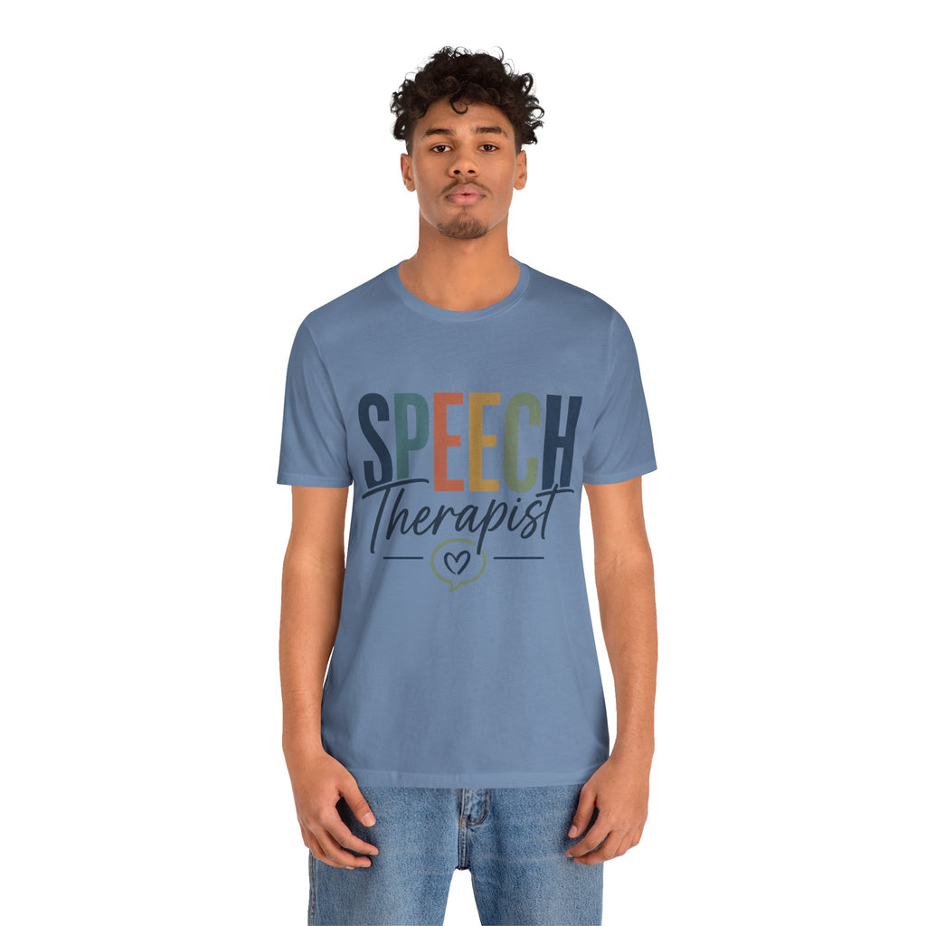 Speech Therapist Shirt | SLP T-Shirt | Heart Typography Graphic Tee | Speech Language Pathologist Gift | Therapist Appreciation Apparel