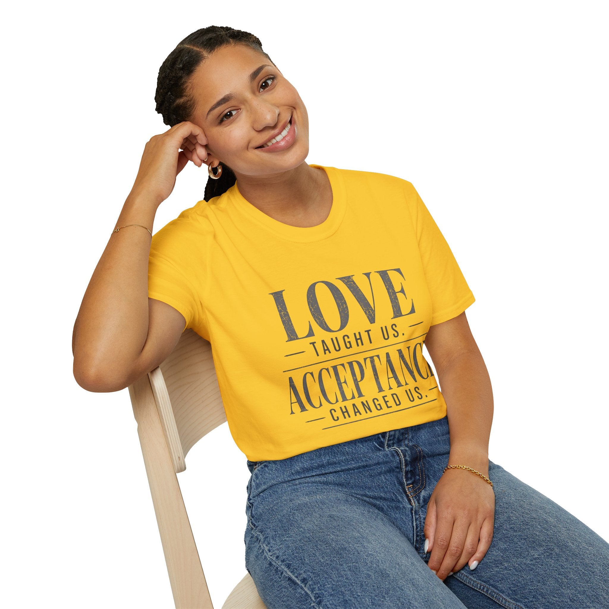 Love Taught Us Acceptance T-Shirt | Inspirational Typography Tee | Special Needs | Inclusion
