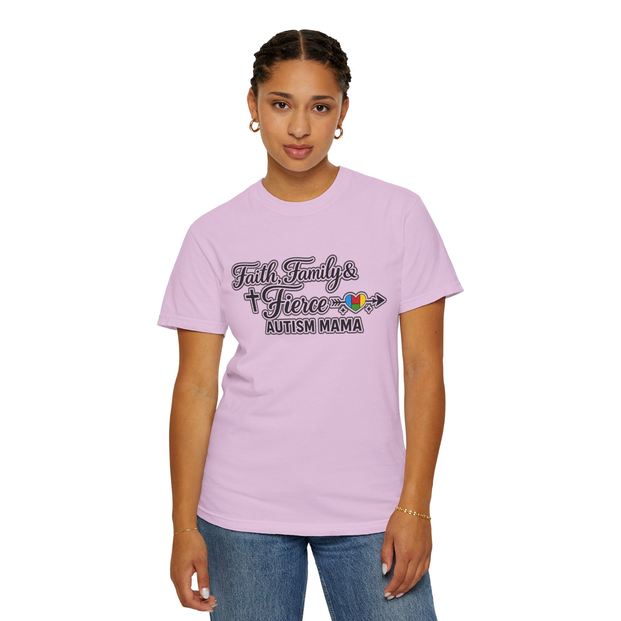 Faith Family Fierce Autism Mama Shirt, Autism Mom T-Shirt, Christian Autism Mom Gift, Fierce Mama Tee, Special Needs Mom Shirt
