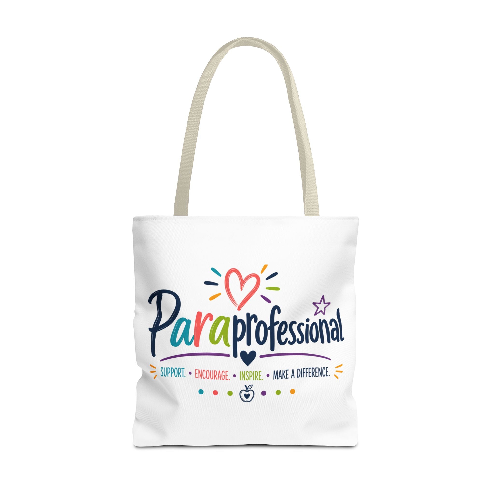 Paraprofessional Heart Logo Tote Bag | School Staff Appreciation