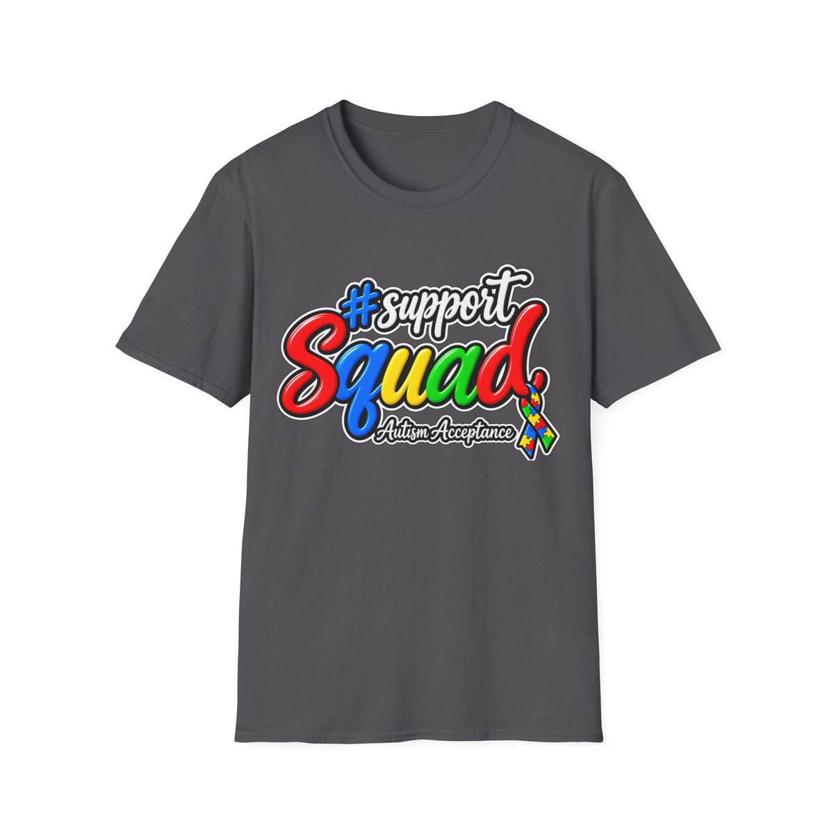 Support Squad Autism Acceptance Shirt, Unisex Softstyle T-Shirt, Autism Awareness Family Tee, Autism Advocate Team Gift