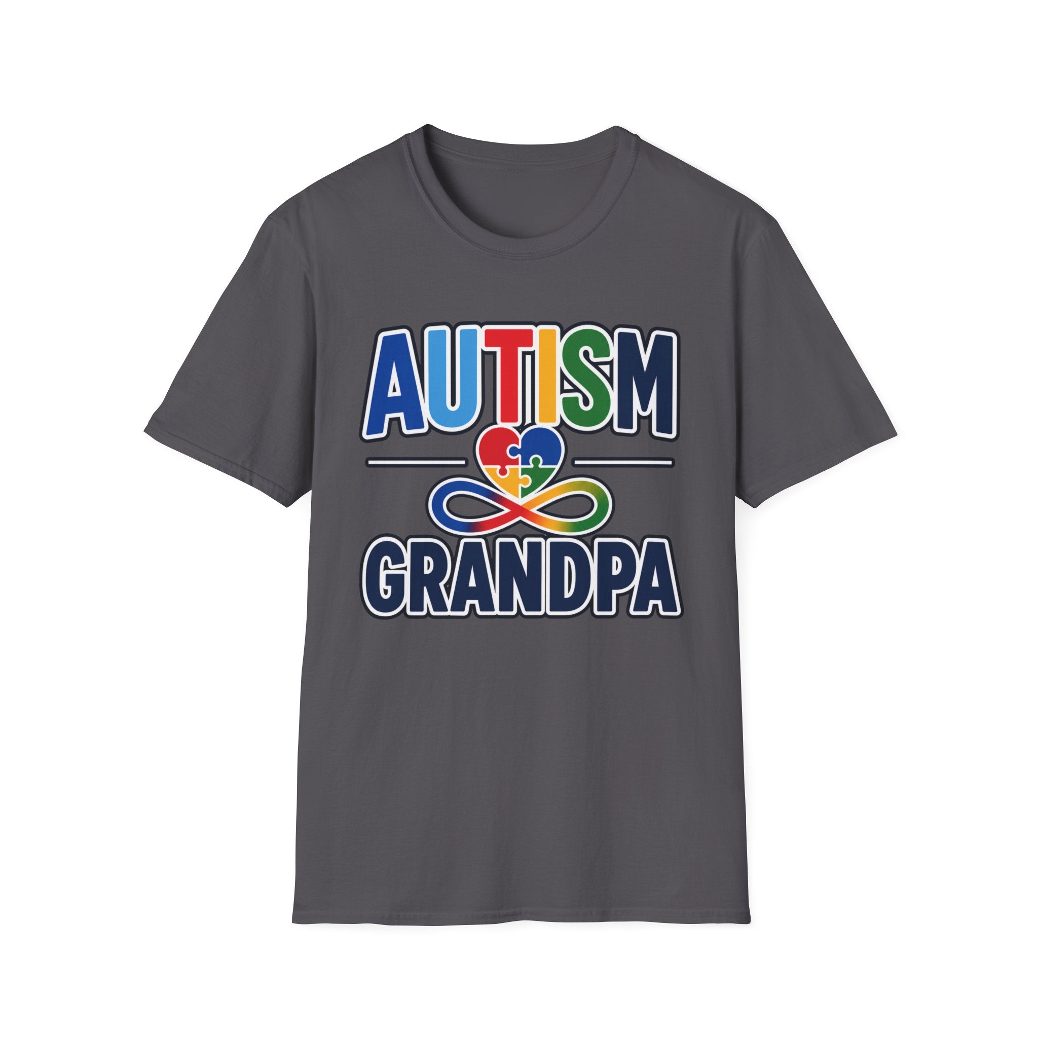 Autism Heart Puzzle Ribbon Grandpa T-Shirt | Awareness Pride