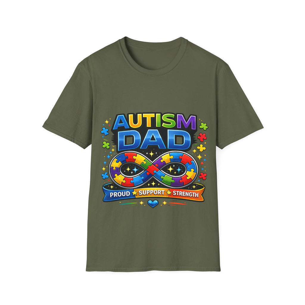 Autism Dad Shirt | Proud Autism Father Tee | Infinity Puzzle Ribbon T-Shirt | Autism Awareness Gift for Dad | Neurodiversity Support