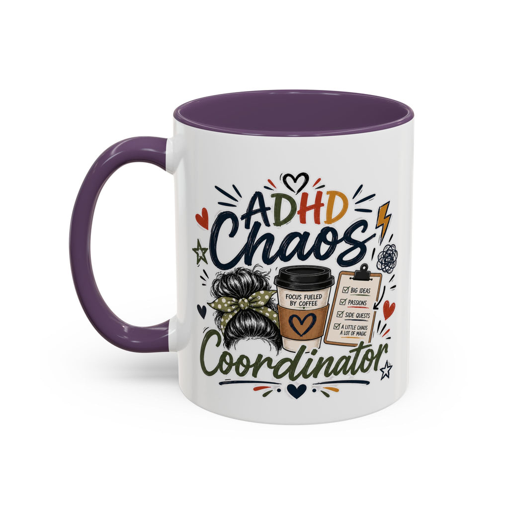 ADHD Chaos Coordinator Mug | Funny ADHD Coffee Mug | Mental Health Awareness Cup | Ceramic Coffee Mug for Moms, Teachers & ADHD Lovers
