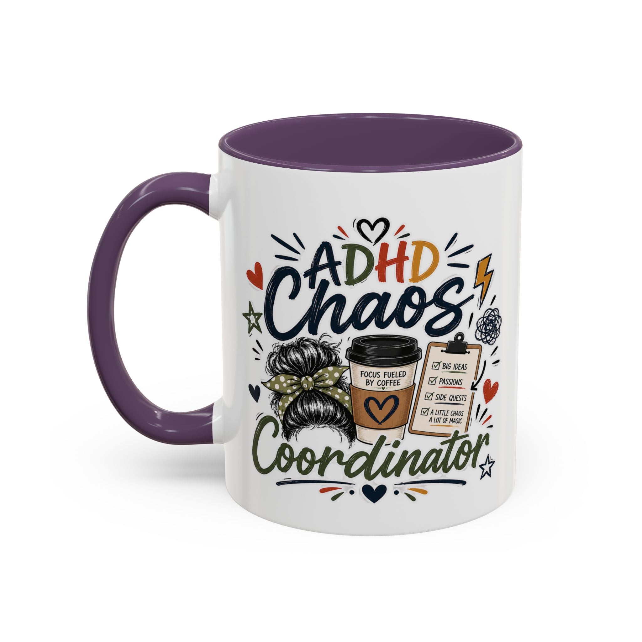 ADHD Chaos Coordinator Mug | Funny ADHD Coffee Mug | Mental Health Awareness Cup | Ceramic Coffee Mug for Moms, Teachers & ADHD Lovers