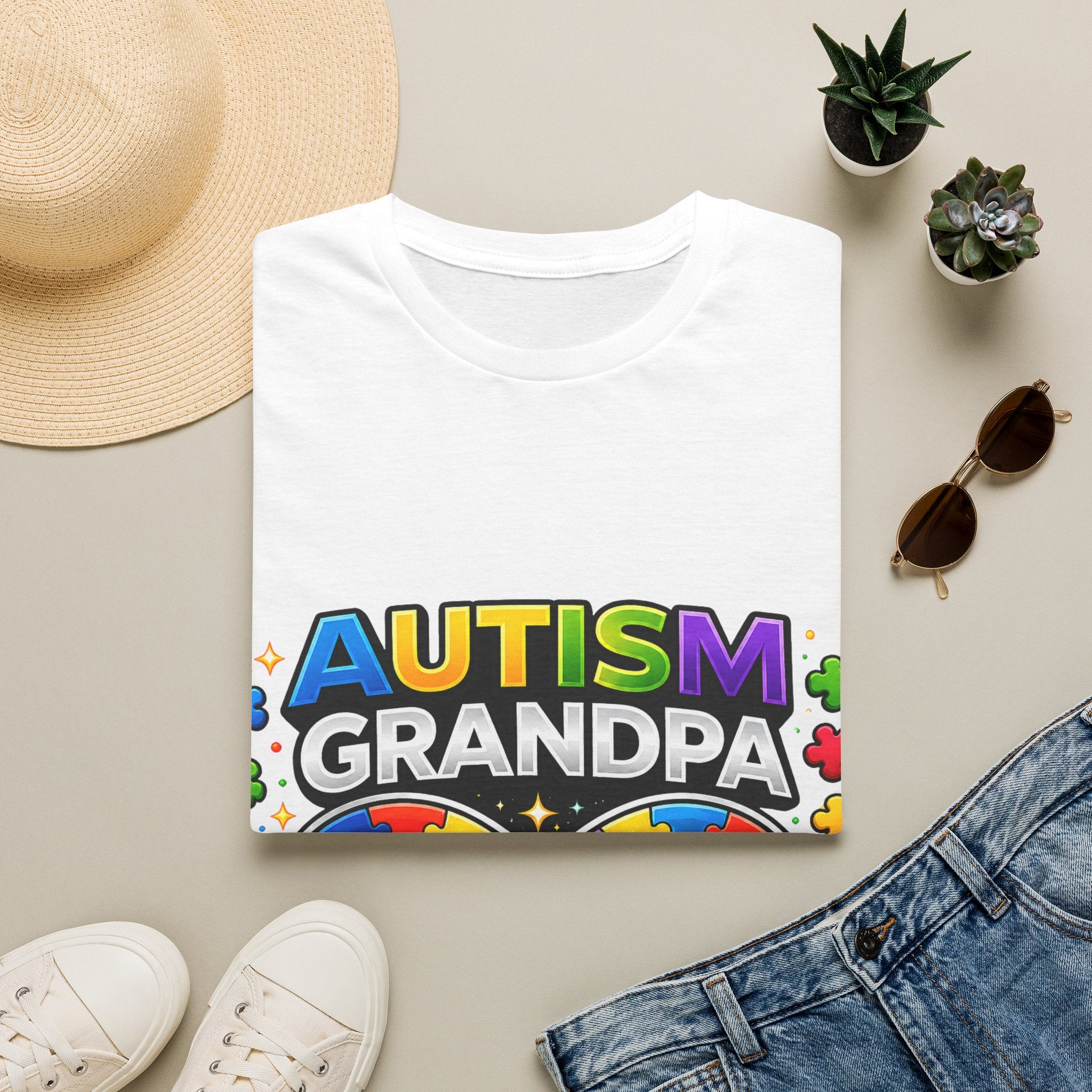 Autism Grandpa Shirt | Proud Autism Grandpa Tee | Puzzle Ribbon Infinity T-Shirt | Autism Awareness Gift for Grandpa