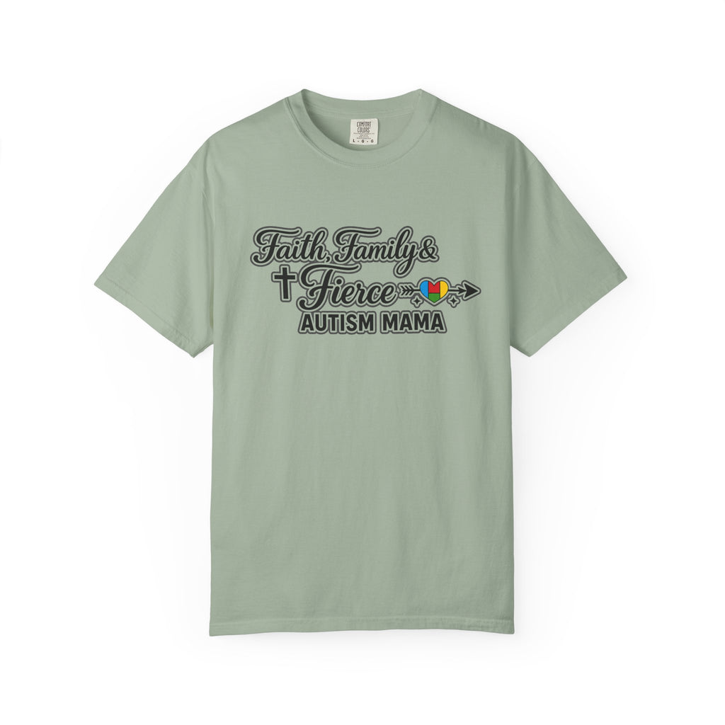 Faith Family Fierce Autism Mama Shirt, Autism Mom T-Shirt, Christian Autism Mom Gift, Fierce Mama Tee, Special Needs Mom Shirt