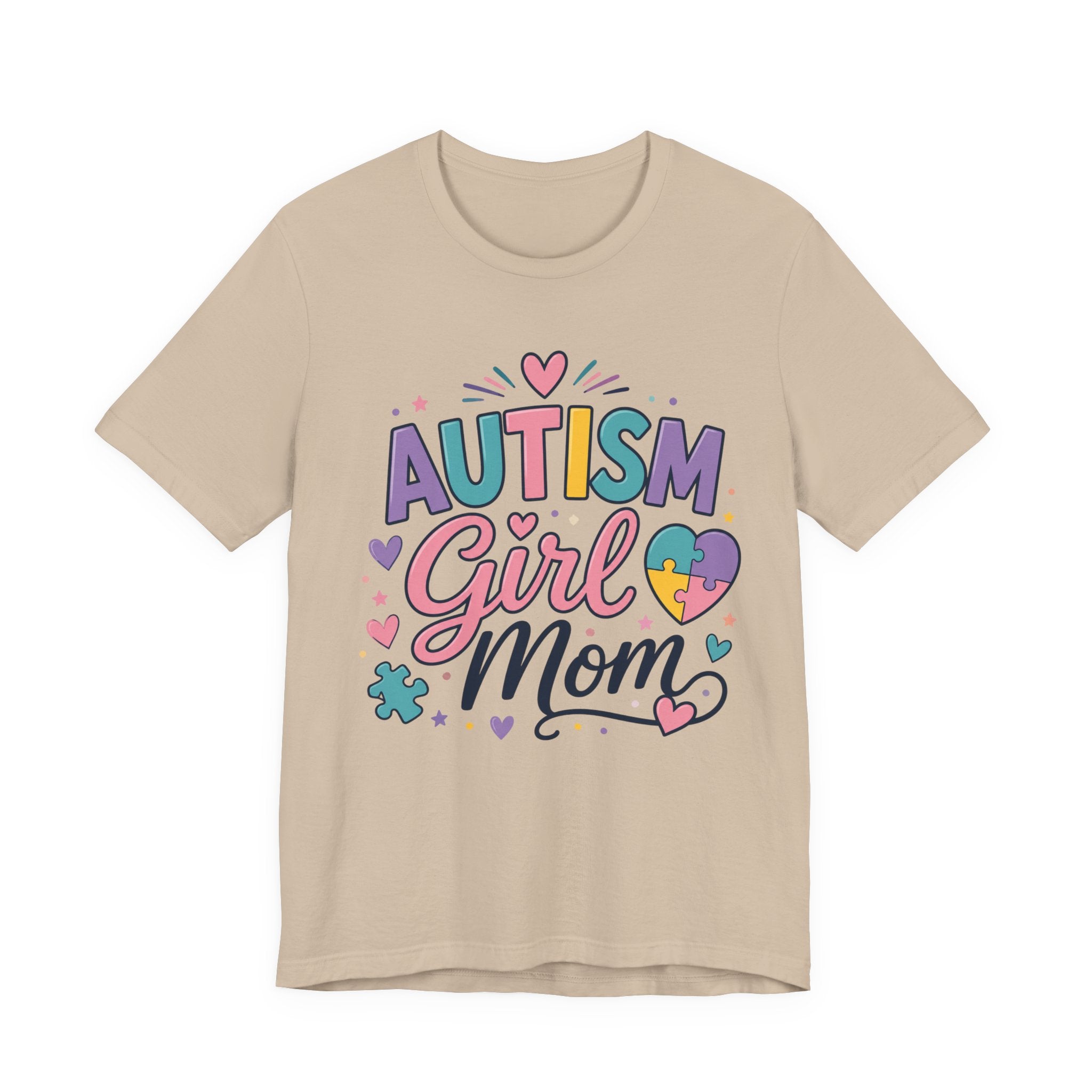 Autism Girl Mom T-Shirt | Puzzle Heart Mom Tee, Neurodiversity Support