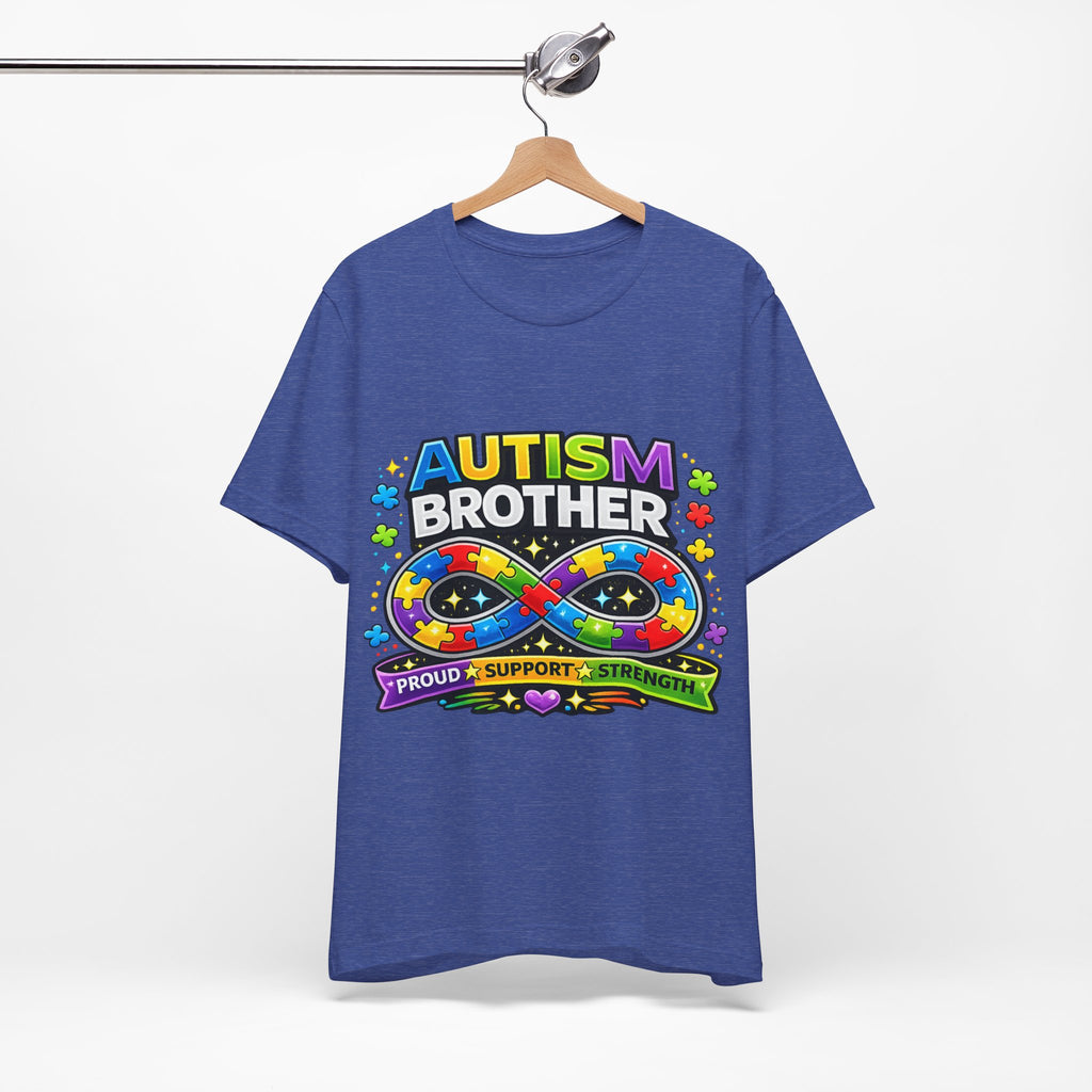 Autism Brother Infinity Puzzle Ribbon T-Shirt | Proud Support Strength