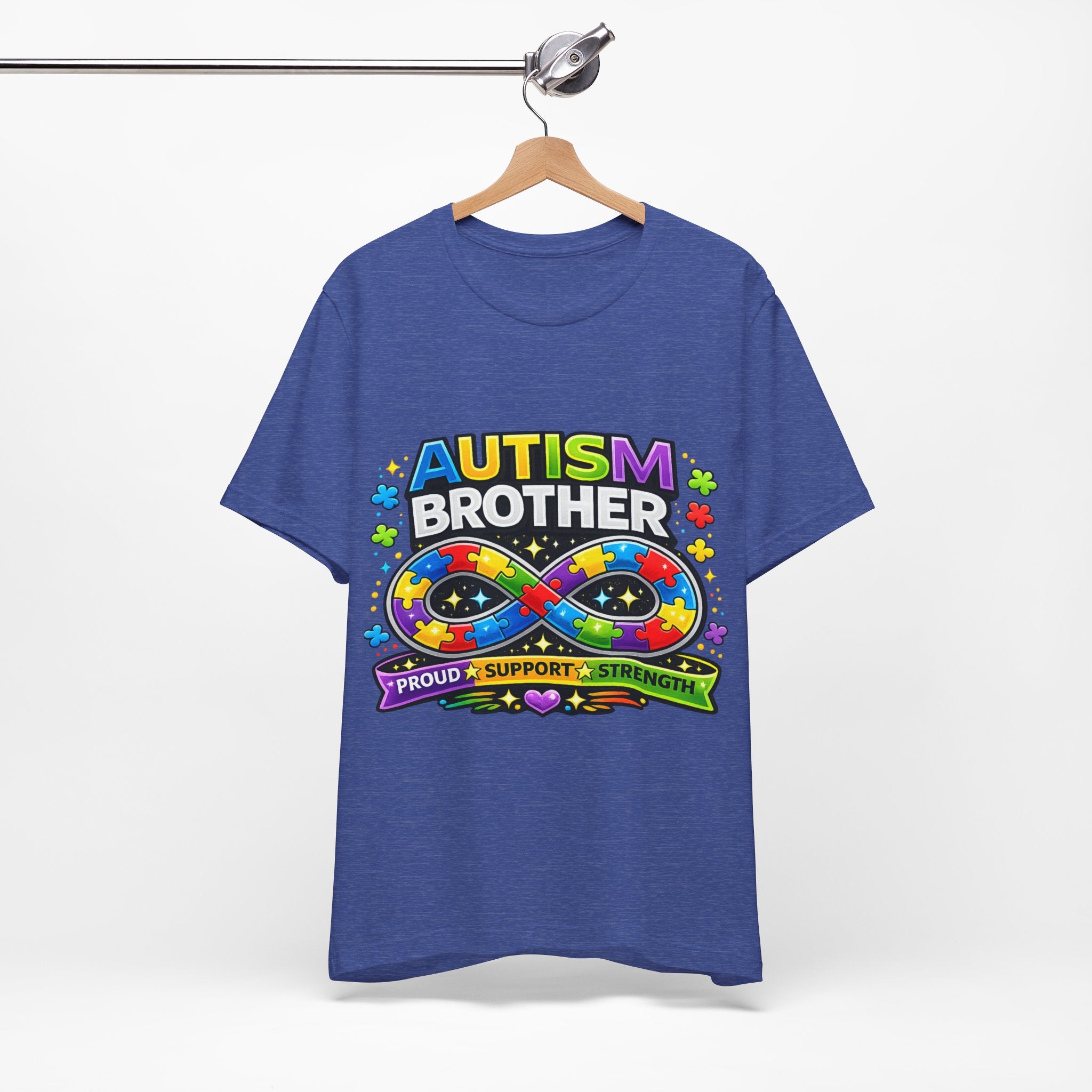 Autism Brother Infinity Puzzle Ribbon T-Shirt | Proud Support Strength