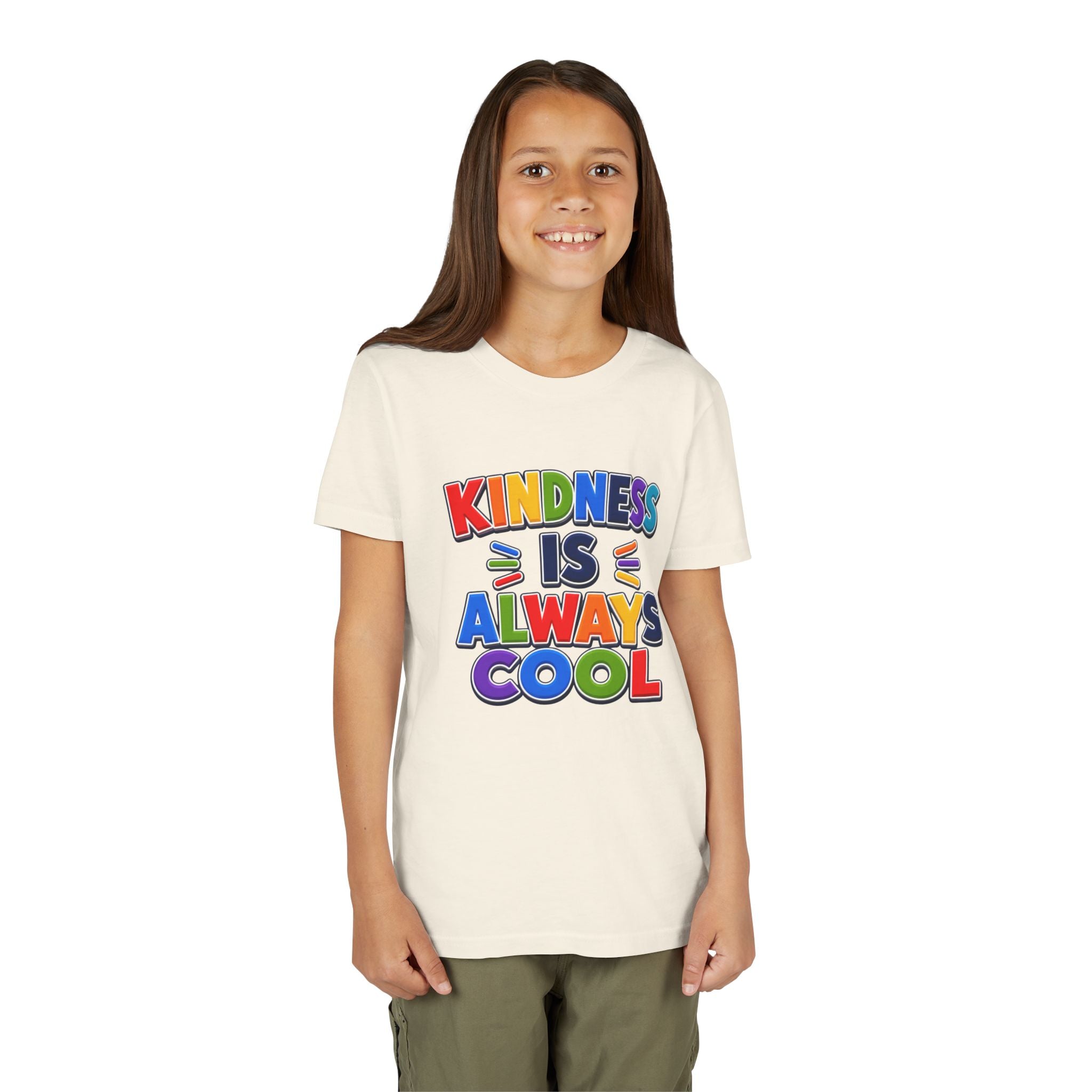 Kindness Is Always Cool youth tee | Rainbow Positive Message Shirt