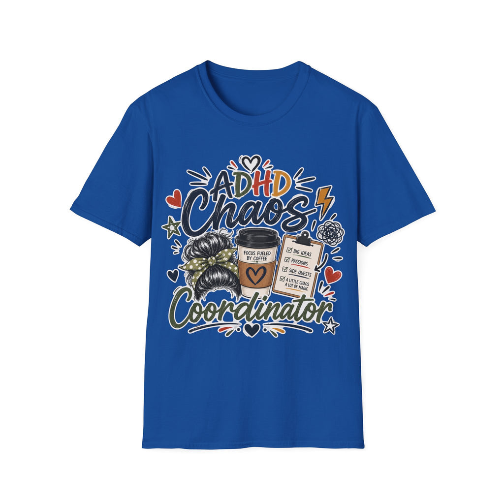 ADHD Chaos Coordinator Shirt | Funny ADHD T-Shirt | ADHD Awareness Graphic Shirt | Mental Health Gift | Coffee & Chaos Apparel