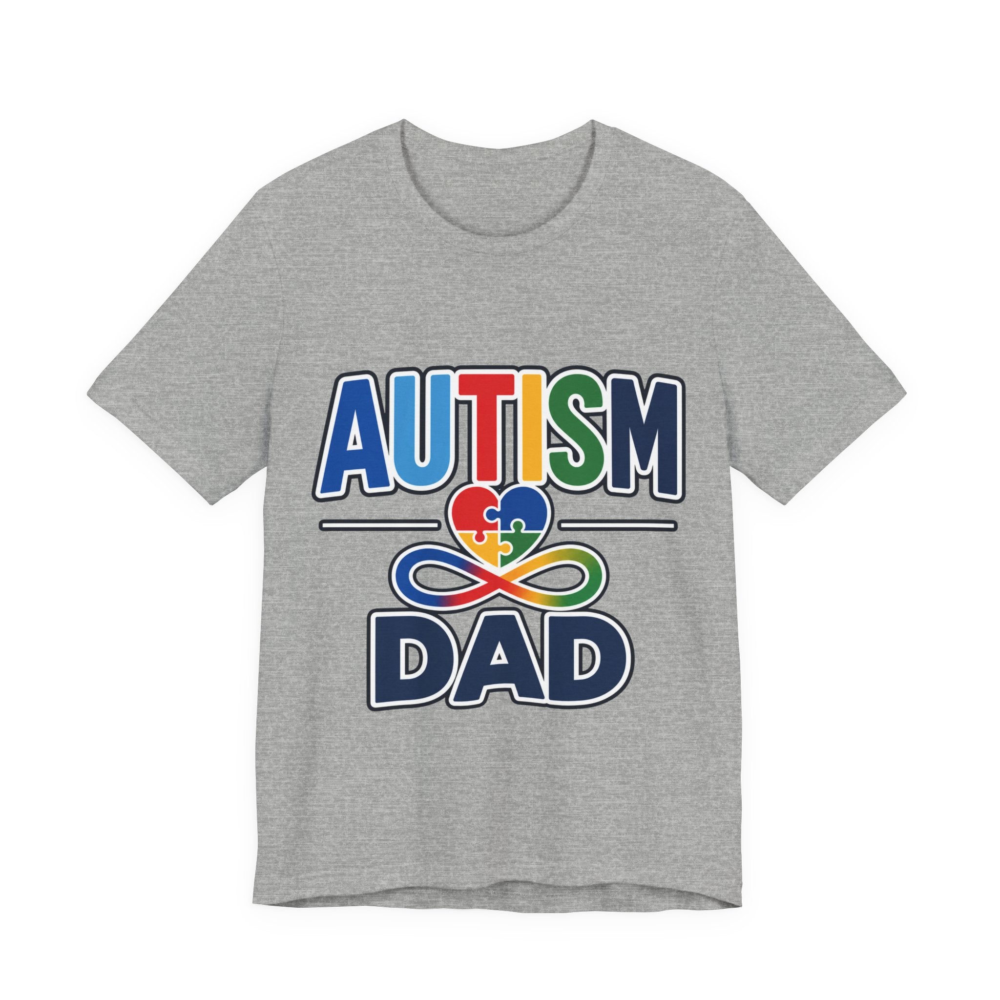 Autism Dad Shirt | Proud Autism Father T-Shirt | Colorful Puzzle Heart Infinity Design | Autism Awareness Gift for Dad | Autism Acceptance Tee
