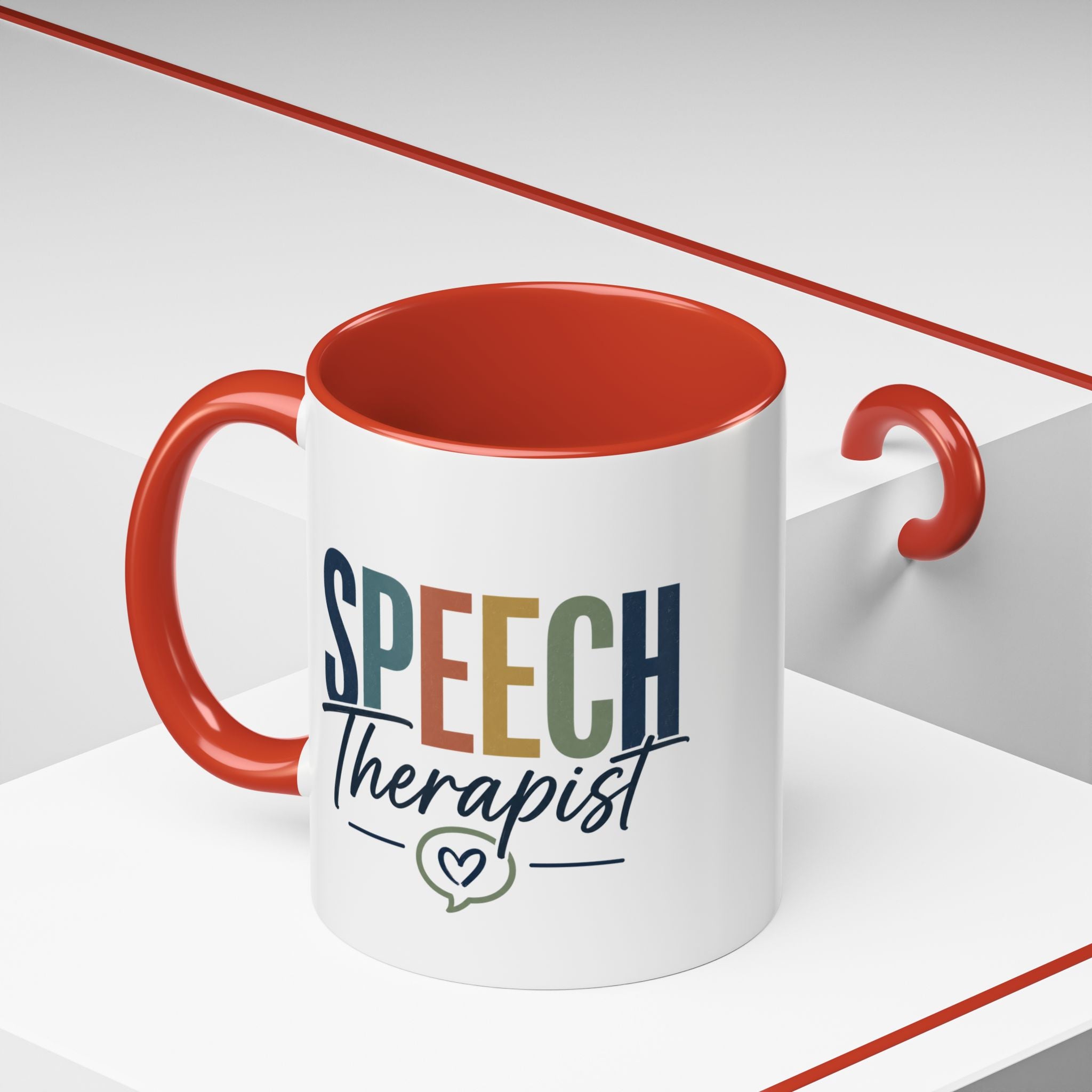 Speech Therapist Coffee Mug | Colorful Lettering Accent Mug