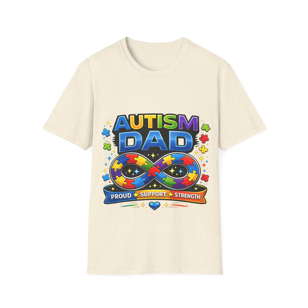 Autism Dad Shirt | Proud Autism Father Tee | Infinity Puzzle Ribbon T-Shirt | Autism Awareness Gift for Dad | Neurodiversity Support