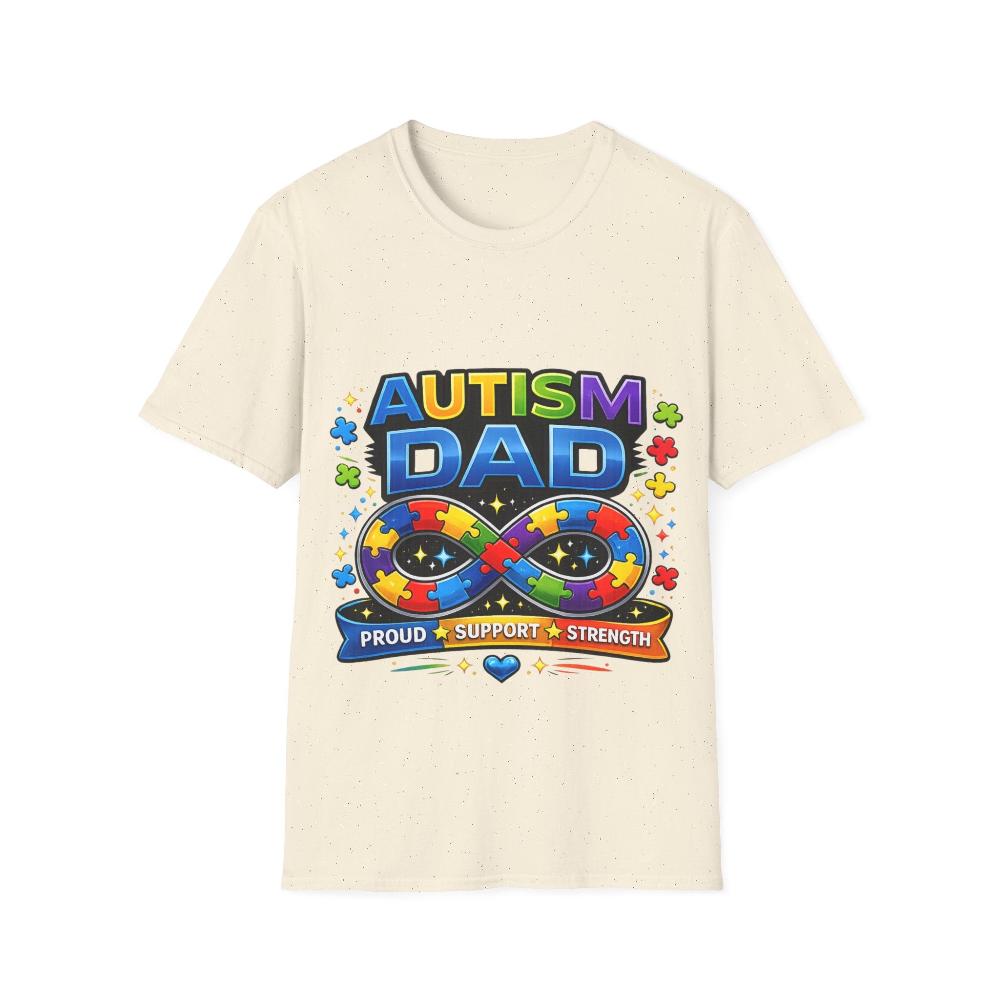 Autism Dad Shirt | Proud Autism Father Tee | Infinity Puzzle Ribbon T-Shirt | Autism Awareness Gift for Dad | Neurodiversity Support