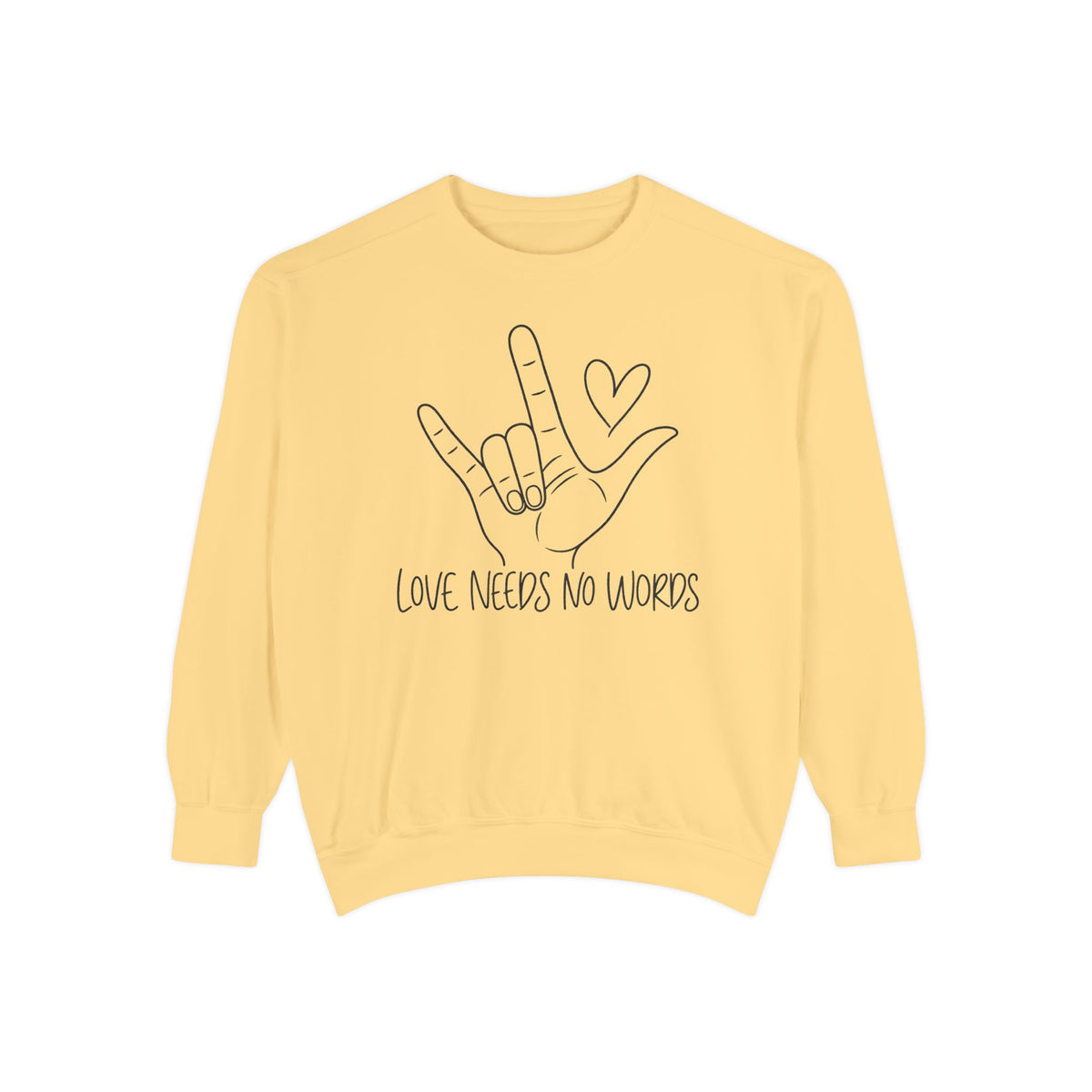 ASL Love Hand Sign Sweatshirt, Love Needs No Words Minimalist Line Art Hoodie, Autism Acceptance Sign Language Shirt, Nonverbal Gift