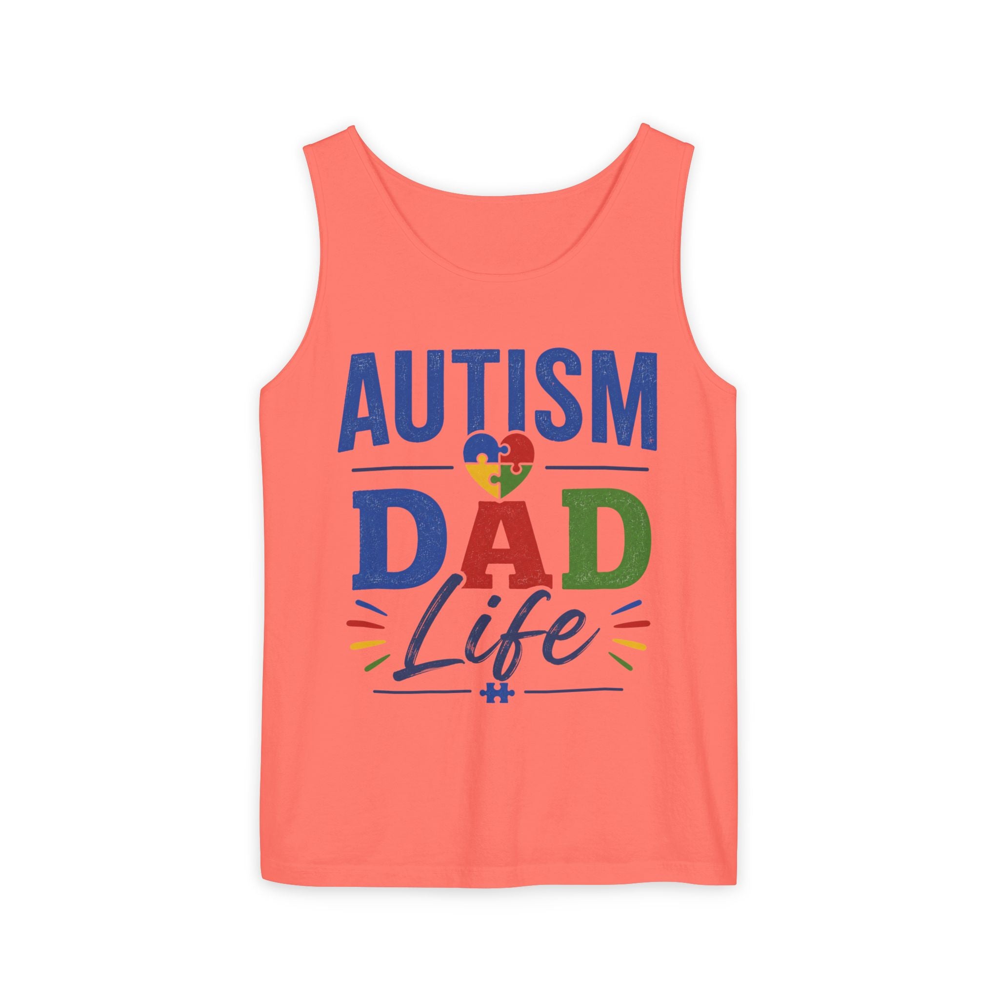 Autism Dad Life Tank Top | Awareness Puzzle Heart, Father Support