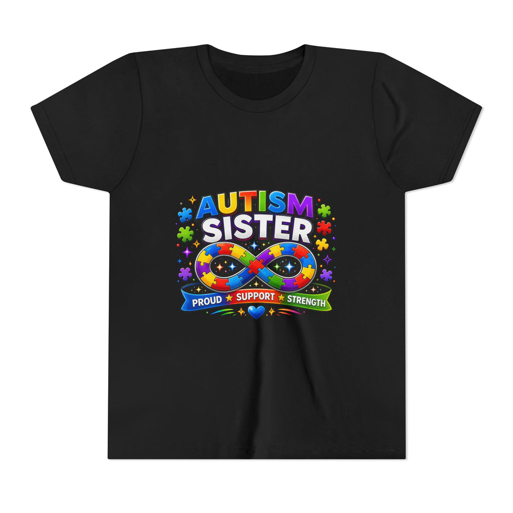 Autism Sister Shirt | Autism Sibling Tee | Infinity Puzzle Shirt | Proud Support Strength | Autism Acceptance Gift for Sister