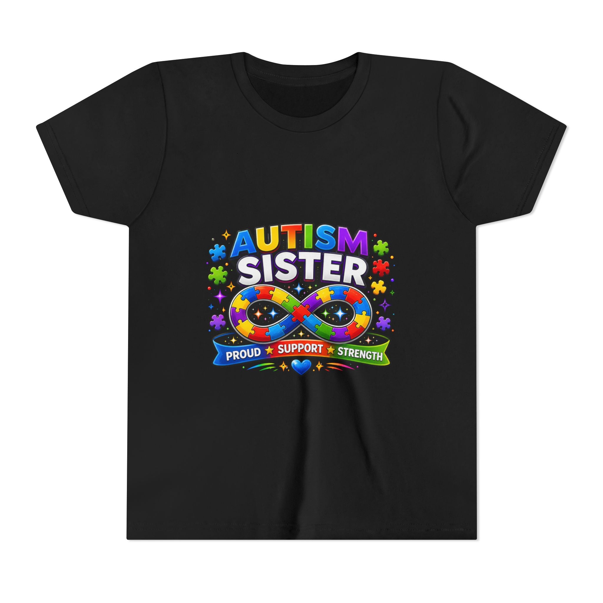 Autism Sister Shirt | Autism Sibling Tee | Infinity Puzzle Shirt | Proud Support Strength | Autism Acceptance Gift for Sister