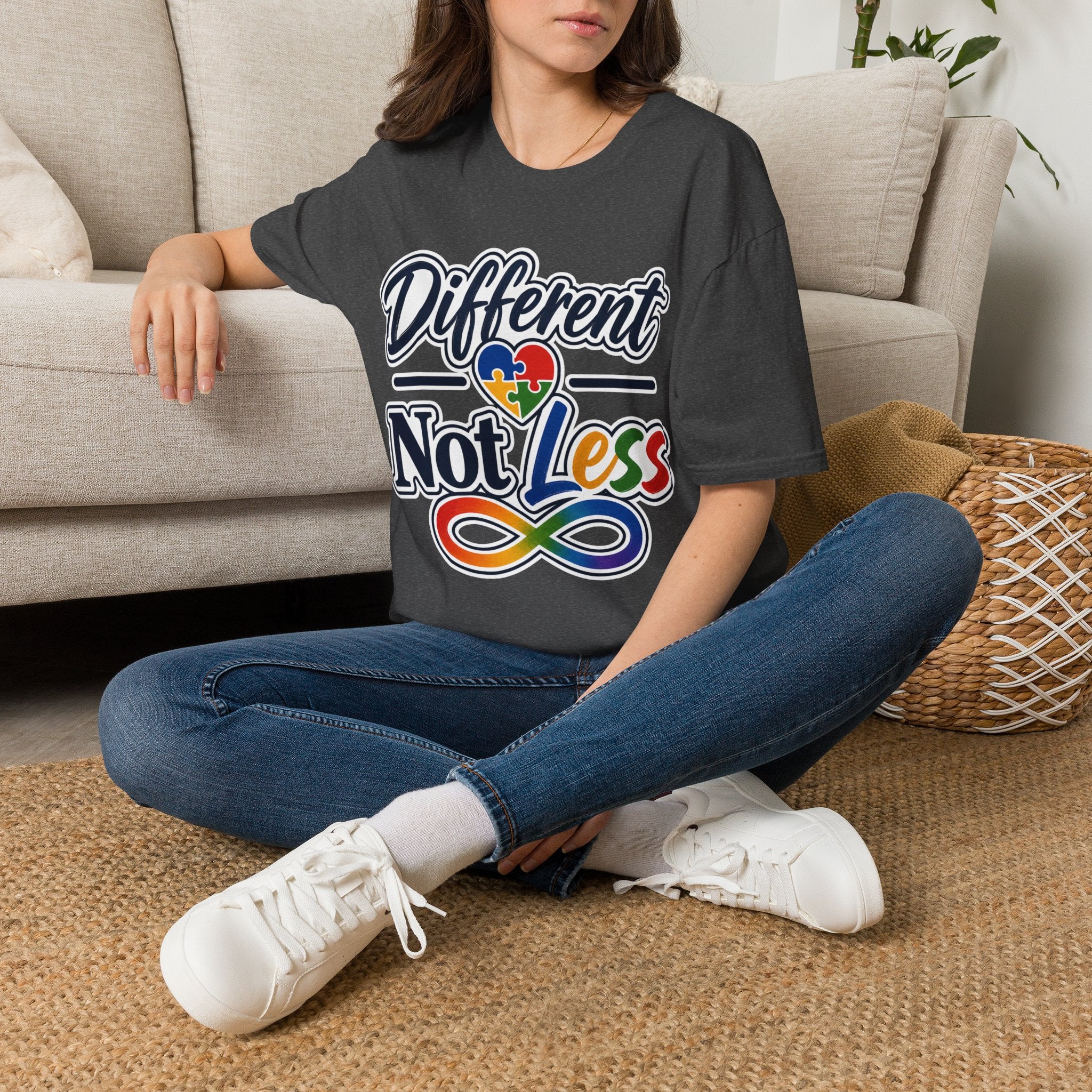 Different Not Less T-Shirt | Autism Awareness Puzzle Heart & Infinity Shirt