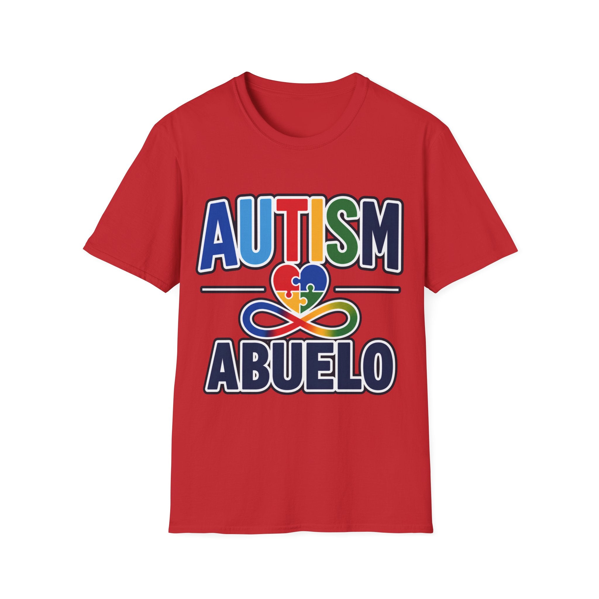 Autism Puzzle Heart Infinity Abuelo T-Shirt | Grandfather Awareness Tee