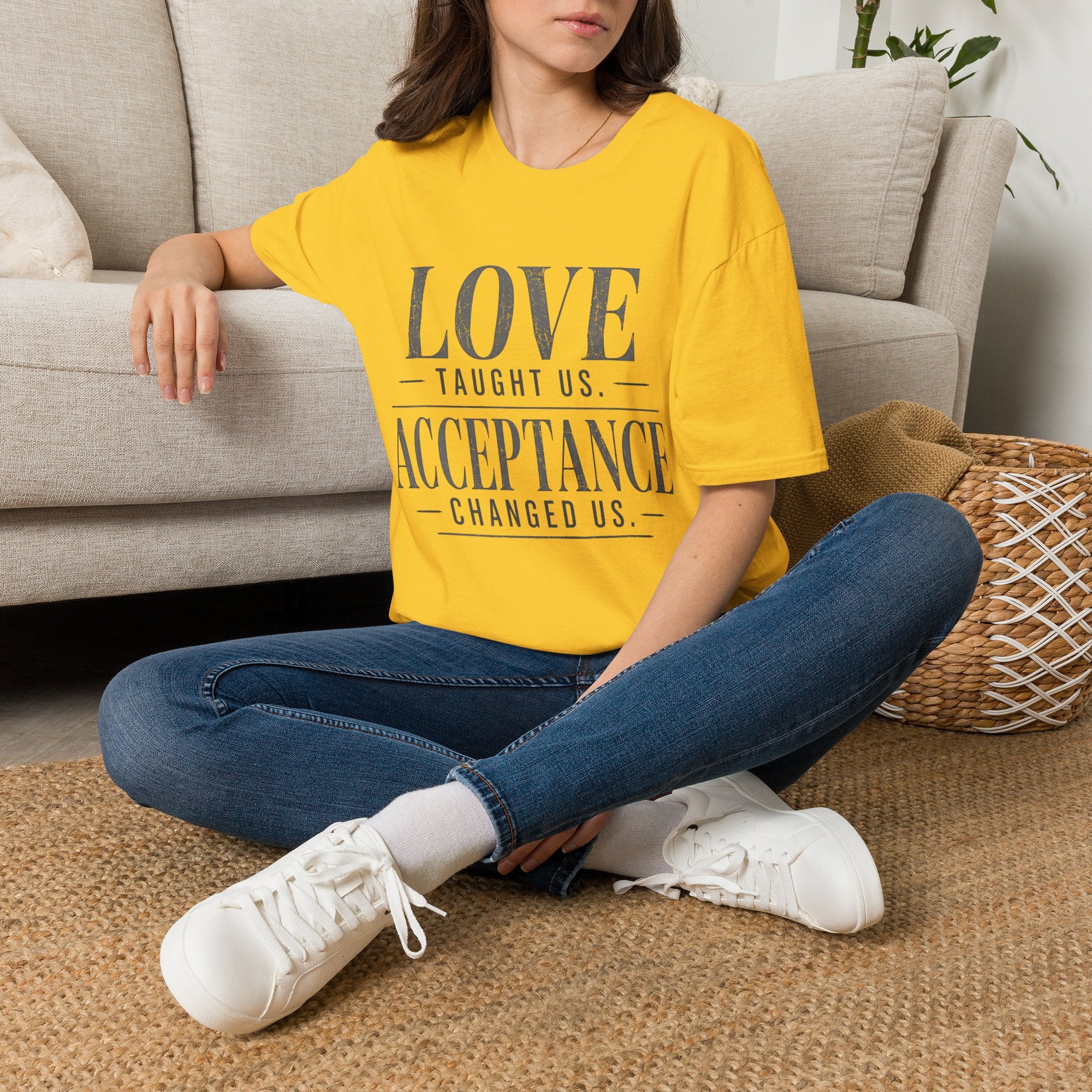 Love Taught Us Acceptance T-Shirt | Inspirational Typography Tee | Special Needs | Inclusion