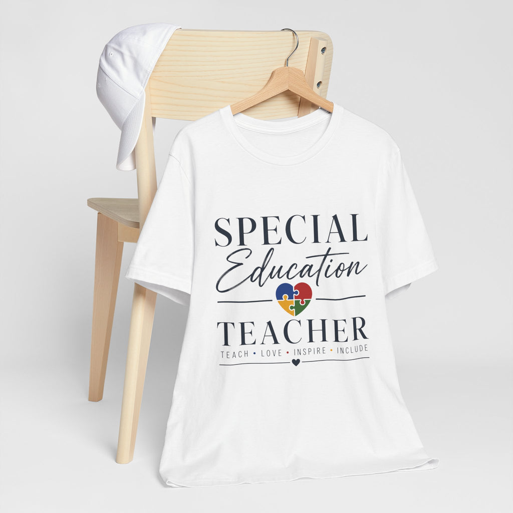 Special Education Teacher Shirt | Teach Love Inspire T-Shirt | Puzzle Heart Graphic Tee | Autism Acceptance Gift | Inclusive Teacher