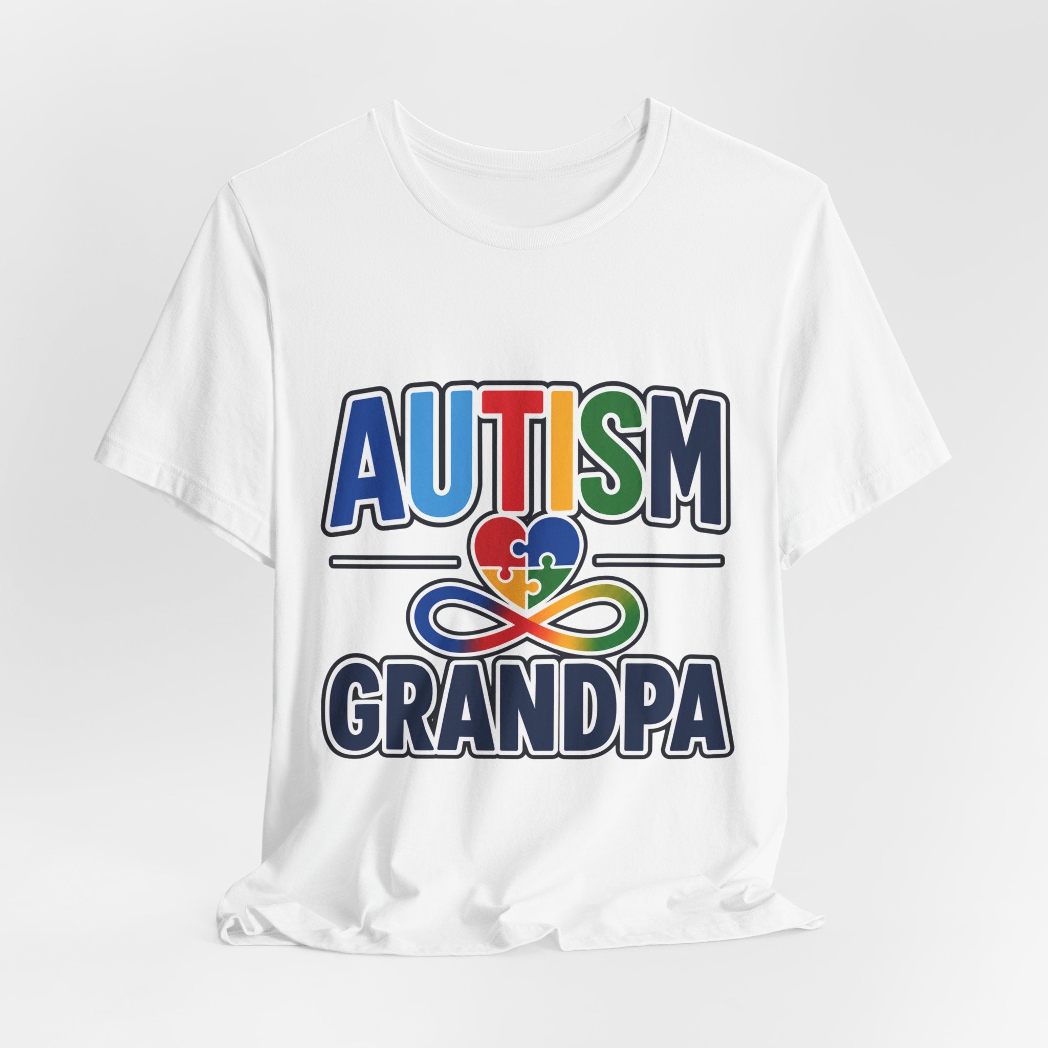 Autism Grandpa Shirt | Puzzle Heart Infinity T-Shirt | Proud Autism Grandpa Tee | Autism Awareness & Acceptance Gift for Grandpa