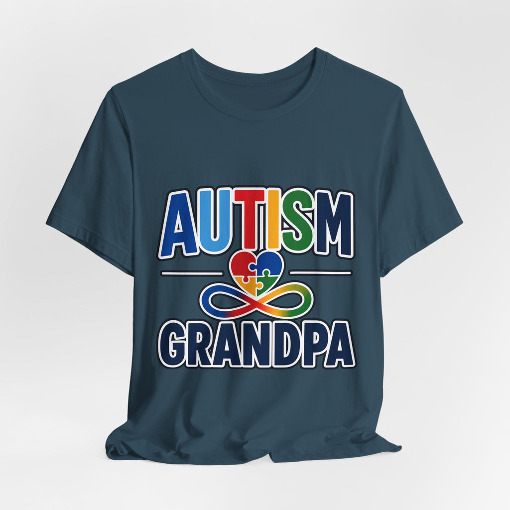 Autism Grandpa Shirt | Puzzle Heart Infinity T-Shirt | Proud Autism Grandpa Tee | Autism Awareness & Acceptance Gift for Grandpa