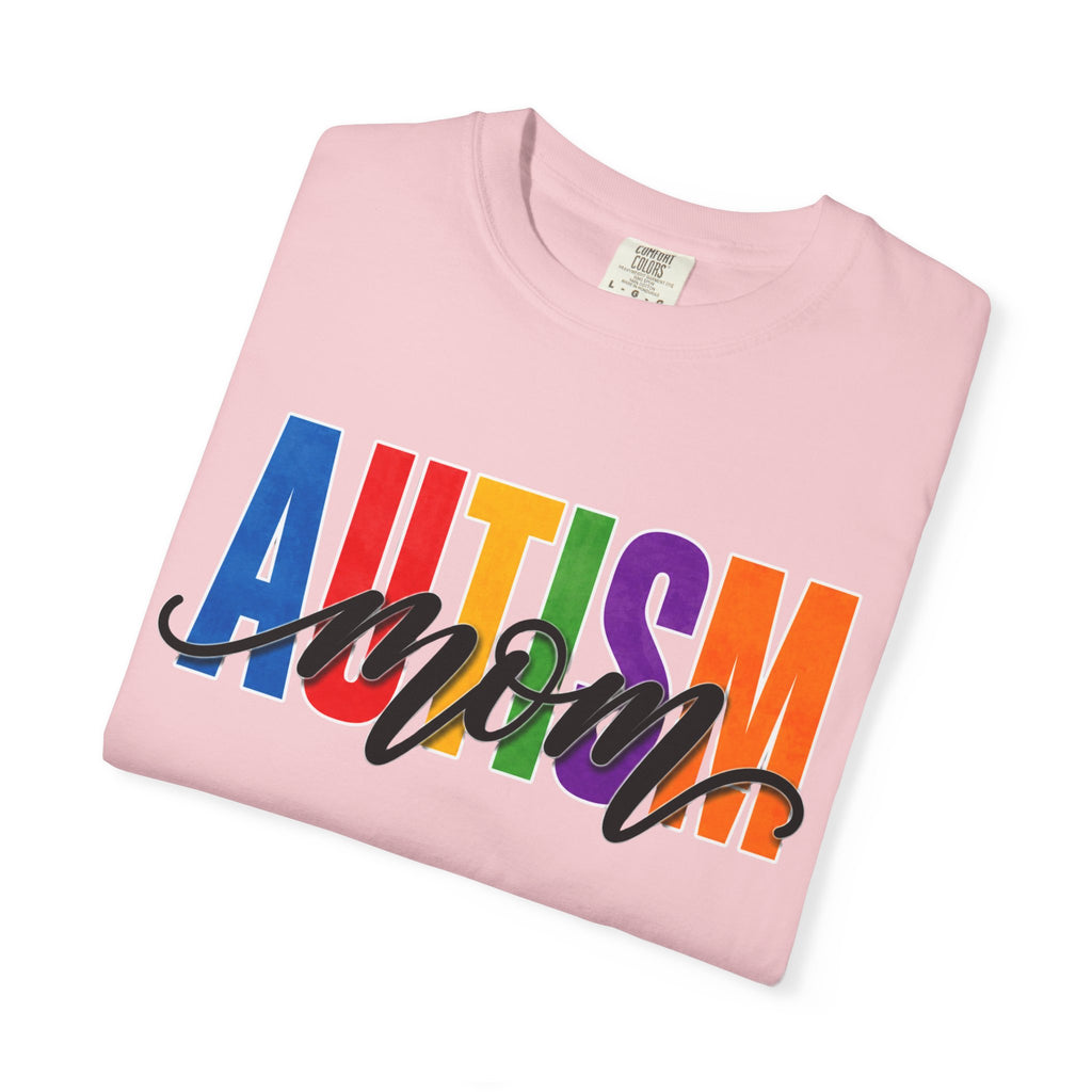 Autism Mom Shirt Autism Mom T Shirt Rainbow Block Letter Tee Script Mom Graphic Autism Awareness Autism Acceptance Gift for Mom