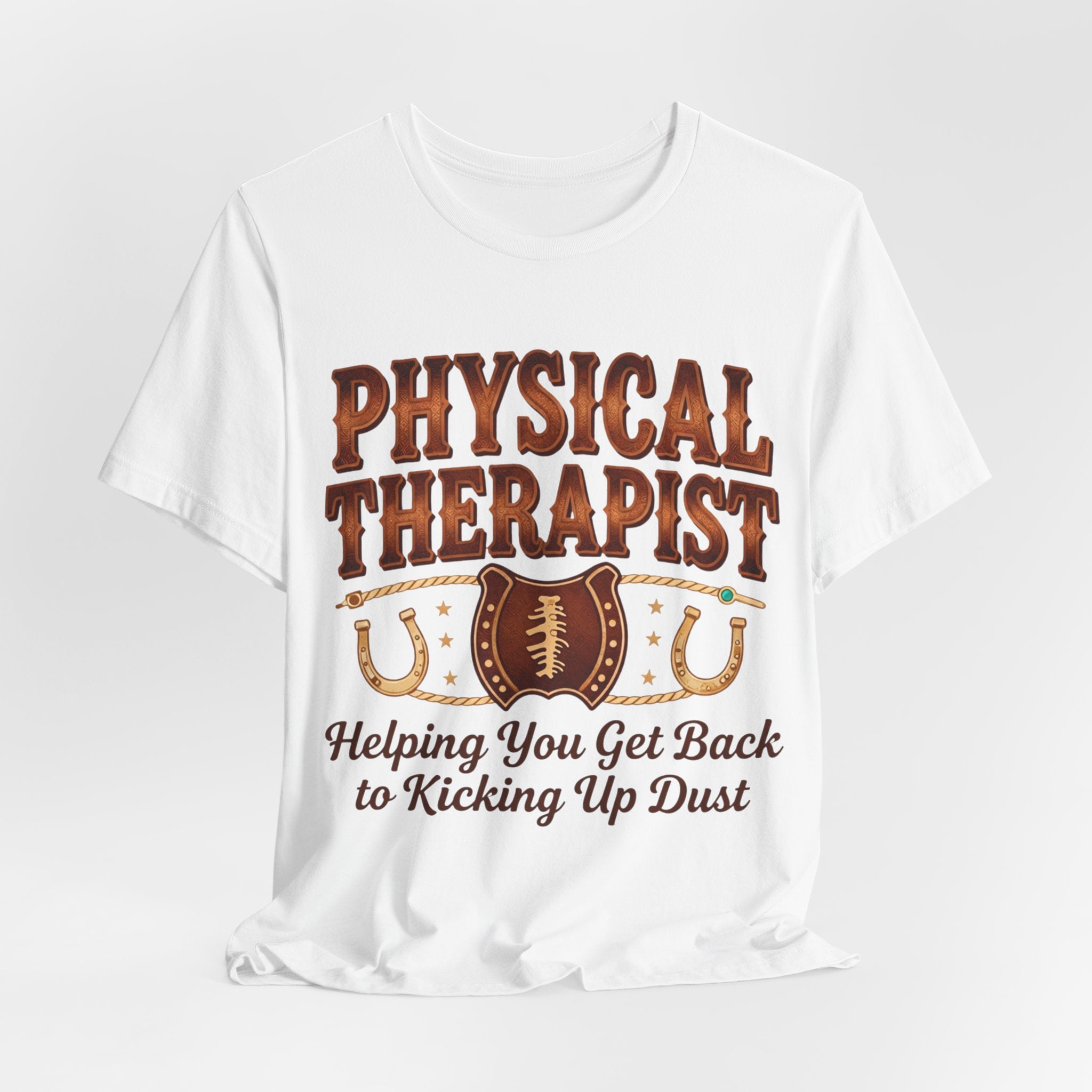 Physical Therapist Football Horseshoes Tee | Helping You Get Back to Kicking Up Dust