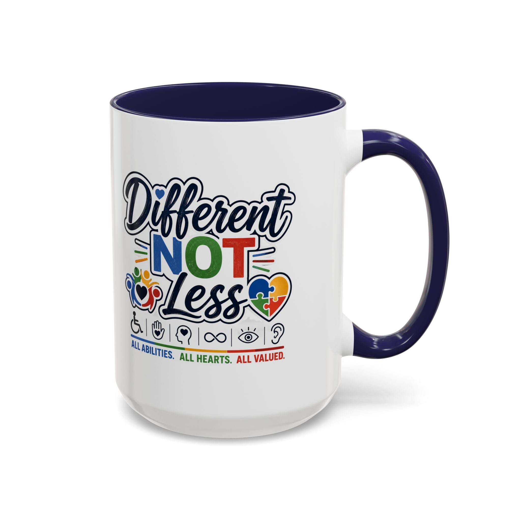 Different Not Less Accent Coffee Mug – Disability Pride Inspirational 11/15oz