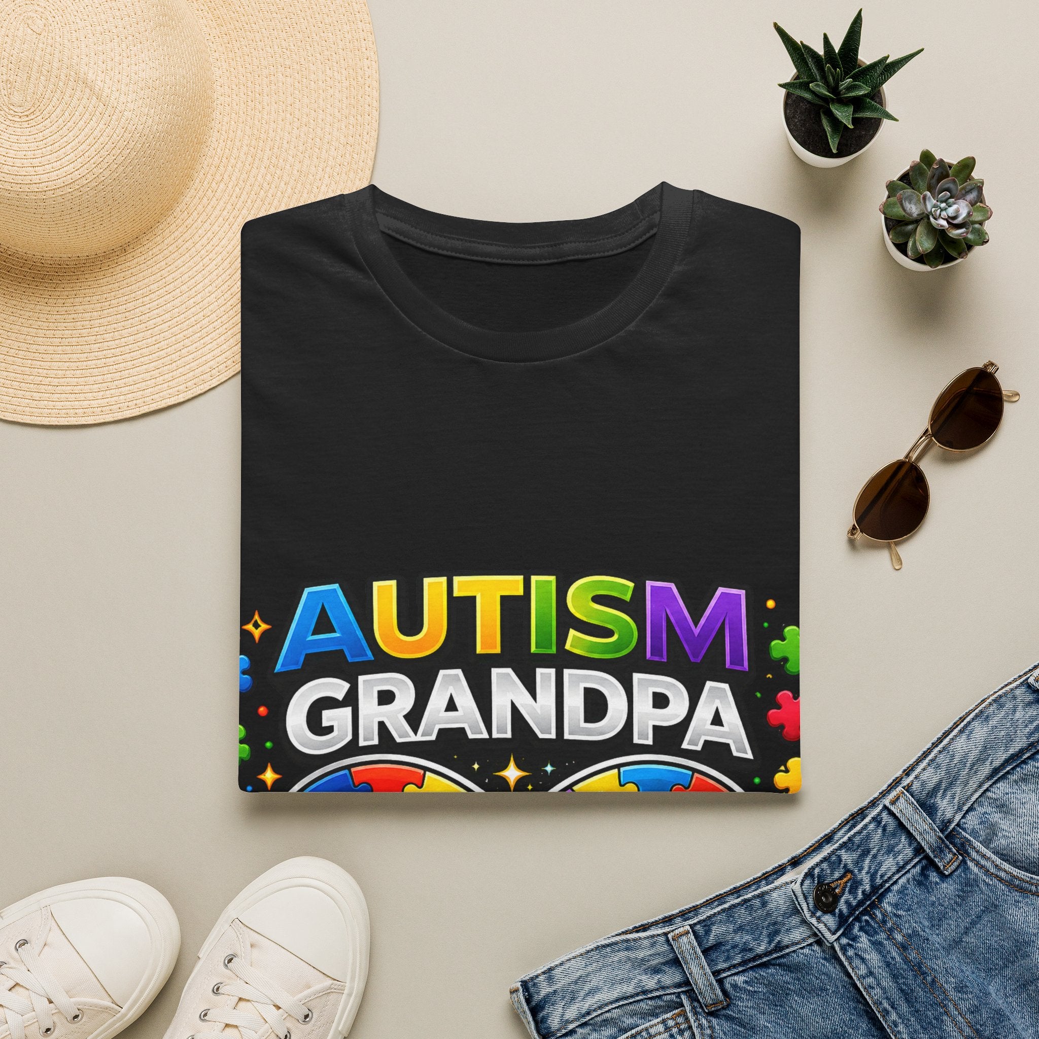 Autism Grandpa Shirt | Proud Autism Grandpa Tee | Puzzle Ribbon Infinity T-Shirt | Autism Awareness Gift for Grandpa