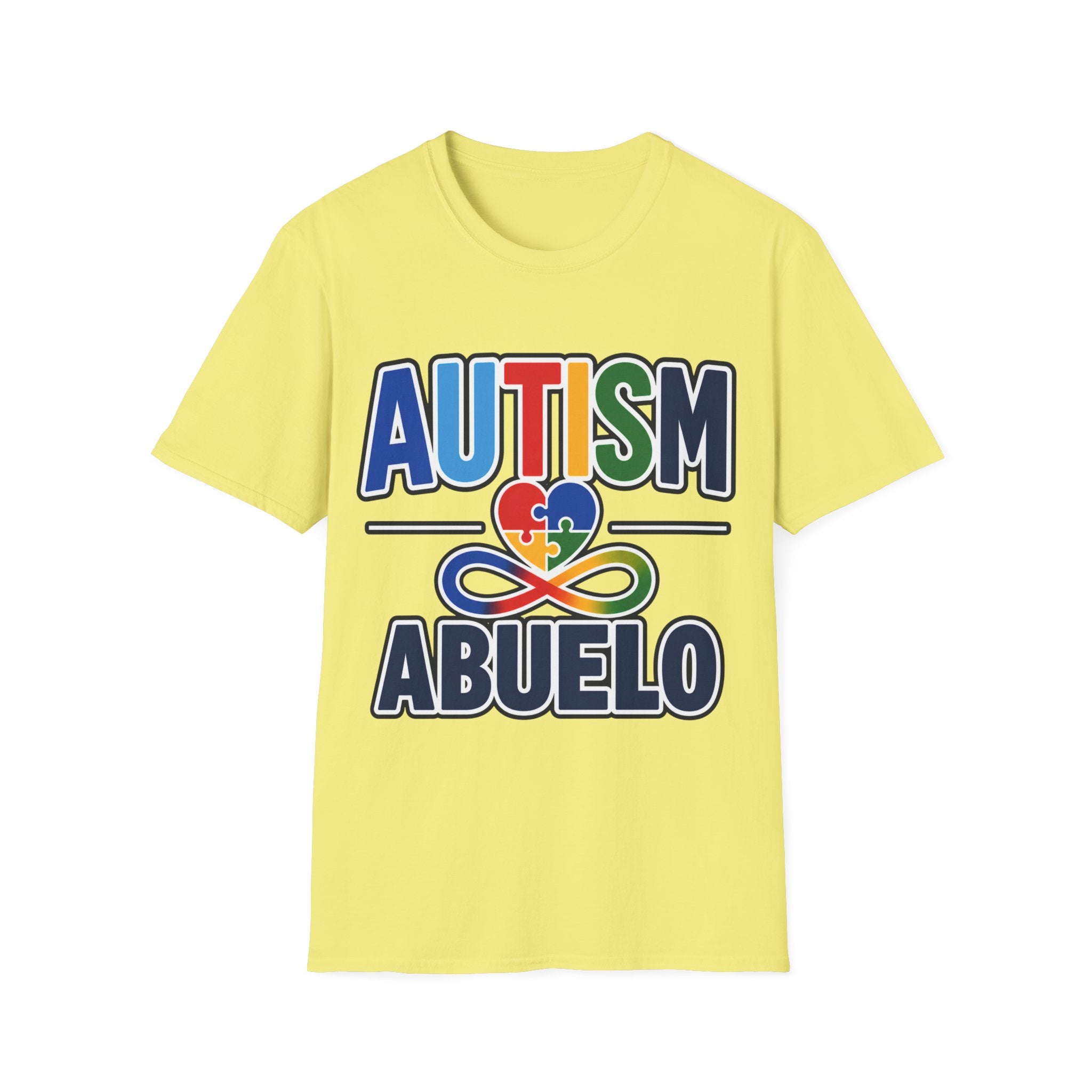 Autism Puzzle Heart Infinity Abuelo T-Shirt | Grandfather Awareness Tee