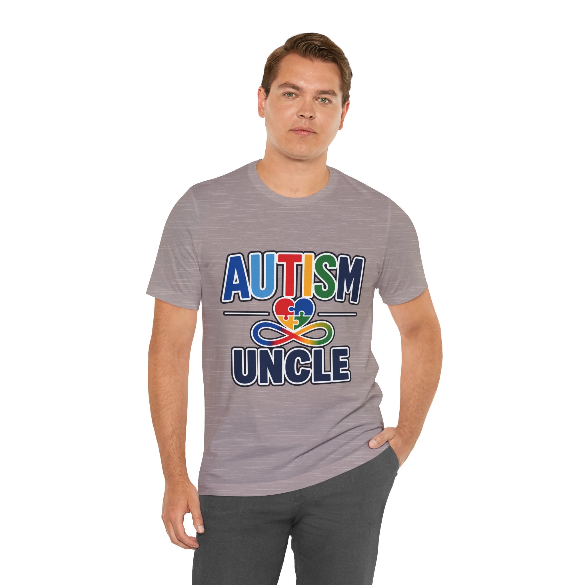 Autism Uncle Shirt | Proud Autism Uncle T-Shirt | Colorful Puzzle Ribbon Infinity Design | Autism Awareness & Acceptance Gift | Special Needs Family Apparel