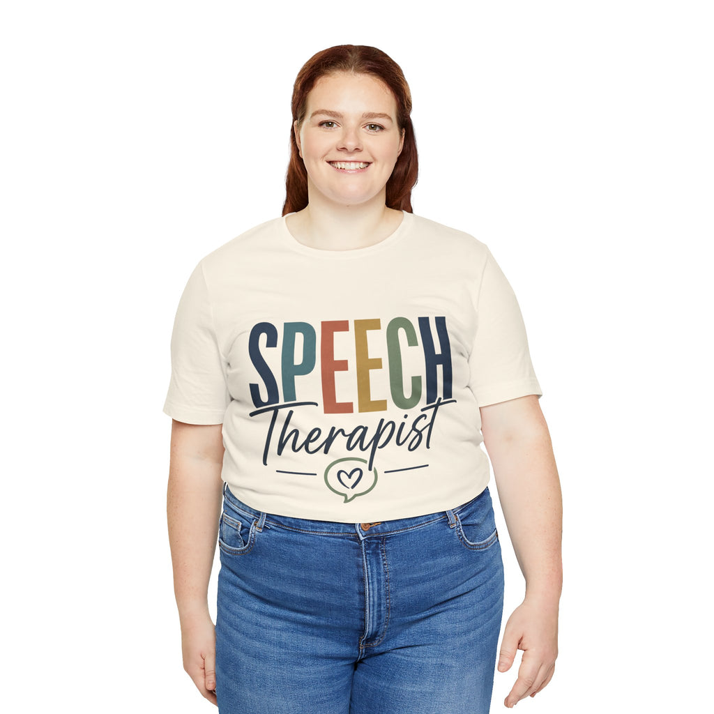 Speech Therapist Shirt | SLP T-Shirt | Heart Typography Graphic Tee | Speech Language Pathologist Gift | Therapist Appreciation Apparel