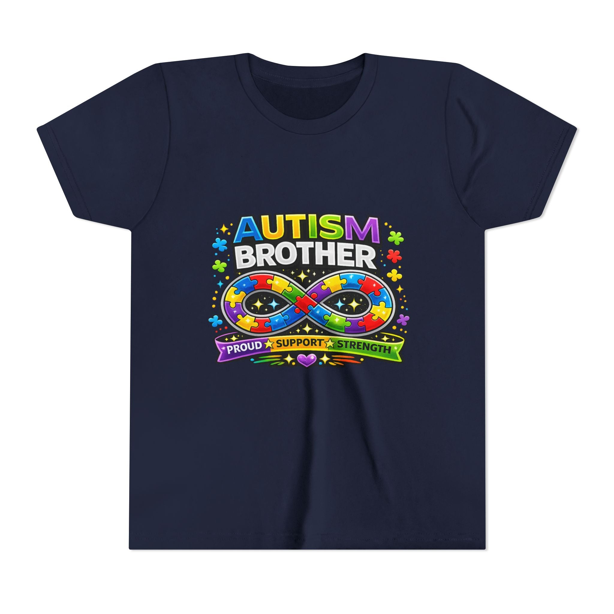 Autism Brother Shirt | Autism Sibling Tee | Infinity Puzzle Shirt | Proud Support Strength | Autism Acceptance Gift for Brother