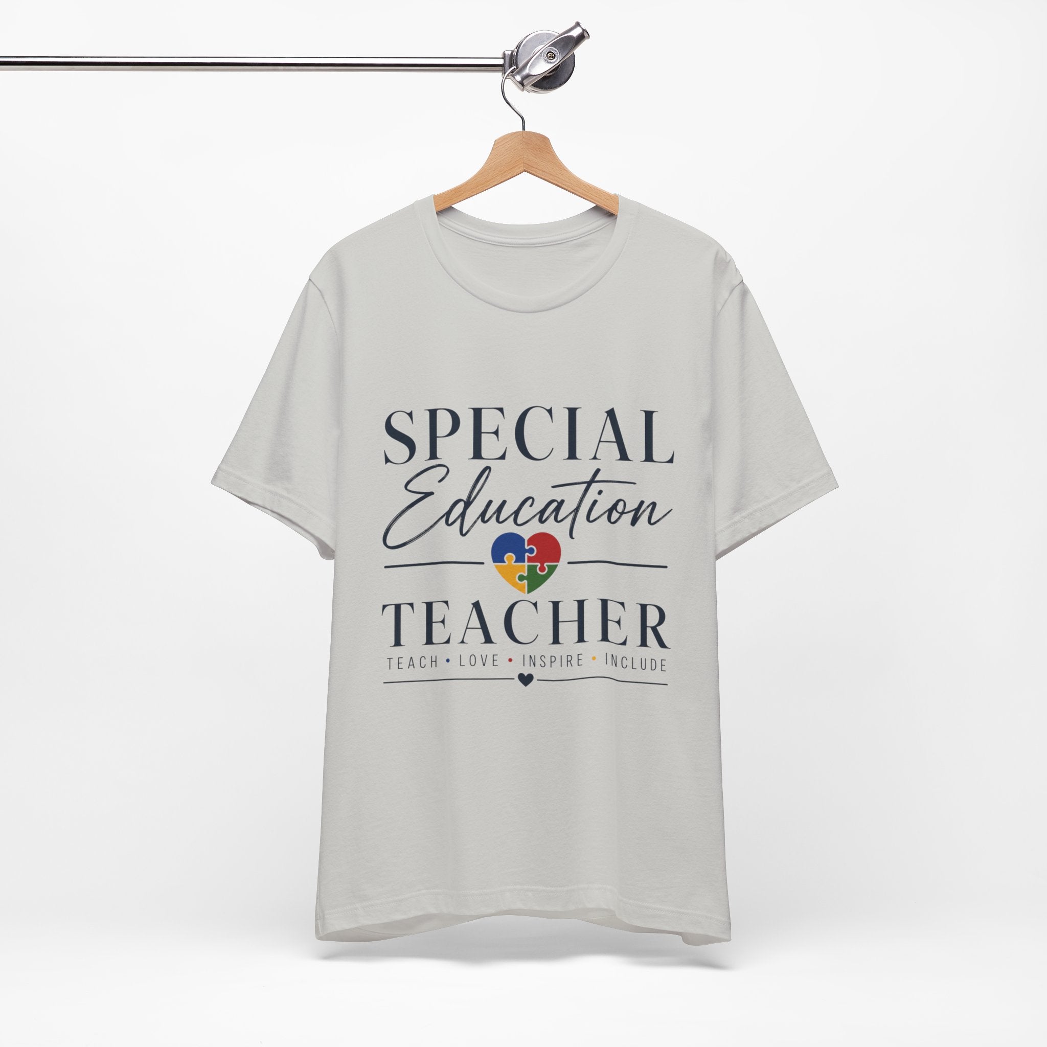 Special Education Teacher Shirt | Teach Love Inspire T-Shirt | Puzzle Heart Graphic Tee | Autism Acceptance Gift | Inclusive Teacher