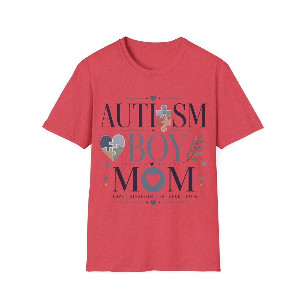 Autism Boy Mom Shirt | Proud Autism Mom T-Shirt | Puzzle Heart Infinity Design | Autism Awareness & Acceptance Gift | Special Needs Mom Apparel