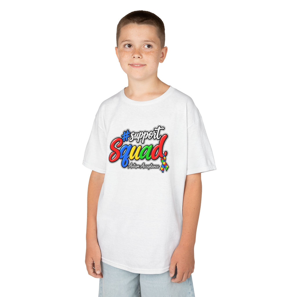 Support Squad Autism Acceptance Youth Shirt, Unisex Softstyle T-Shirt, Autism Awareness Family Tee, Autism Advocate Team Gift