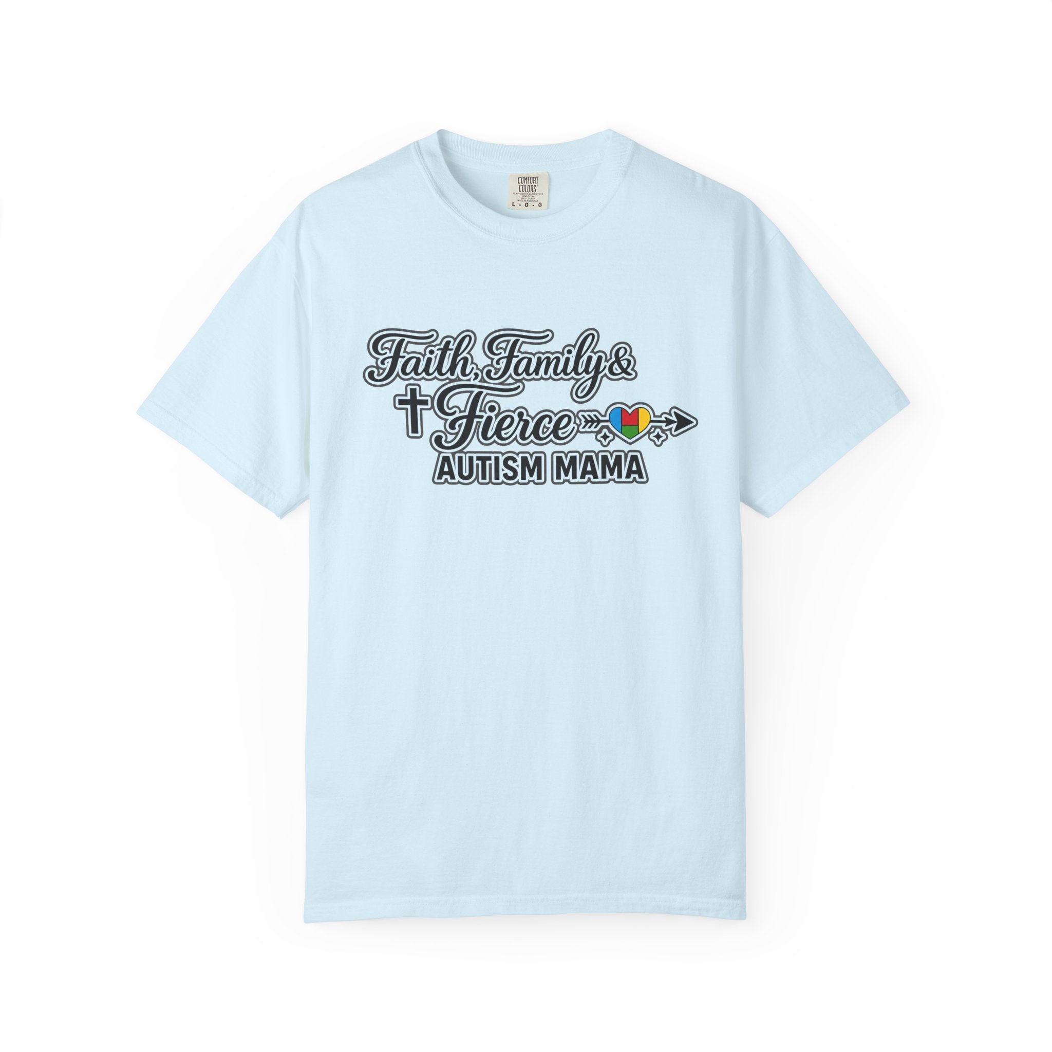 Faith Family Fierce Autism Mama Shirt, Autism Mom T-Shirt, Christian Autism Mom Gift, Fierce Mama Tee, Special Needs Mom Shirt