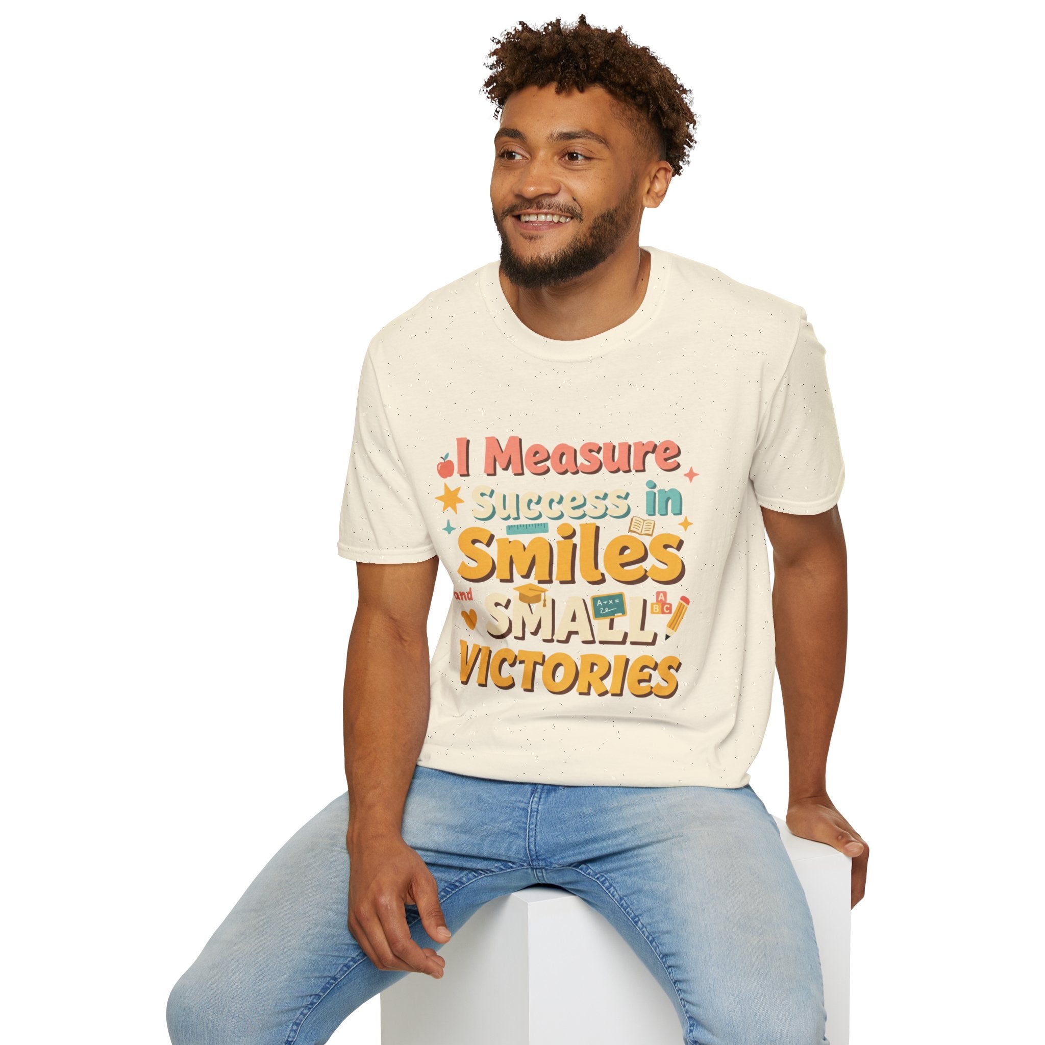 I Measure Success in Smiles Graphic T-Shirt | Positive Quote Tee