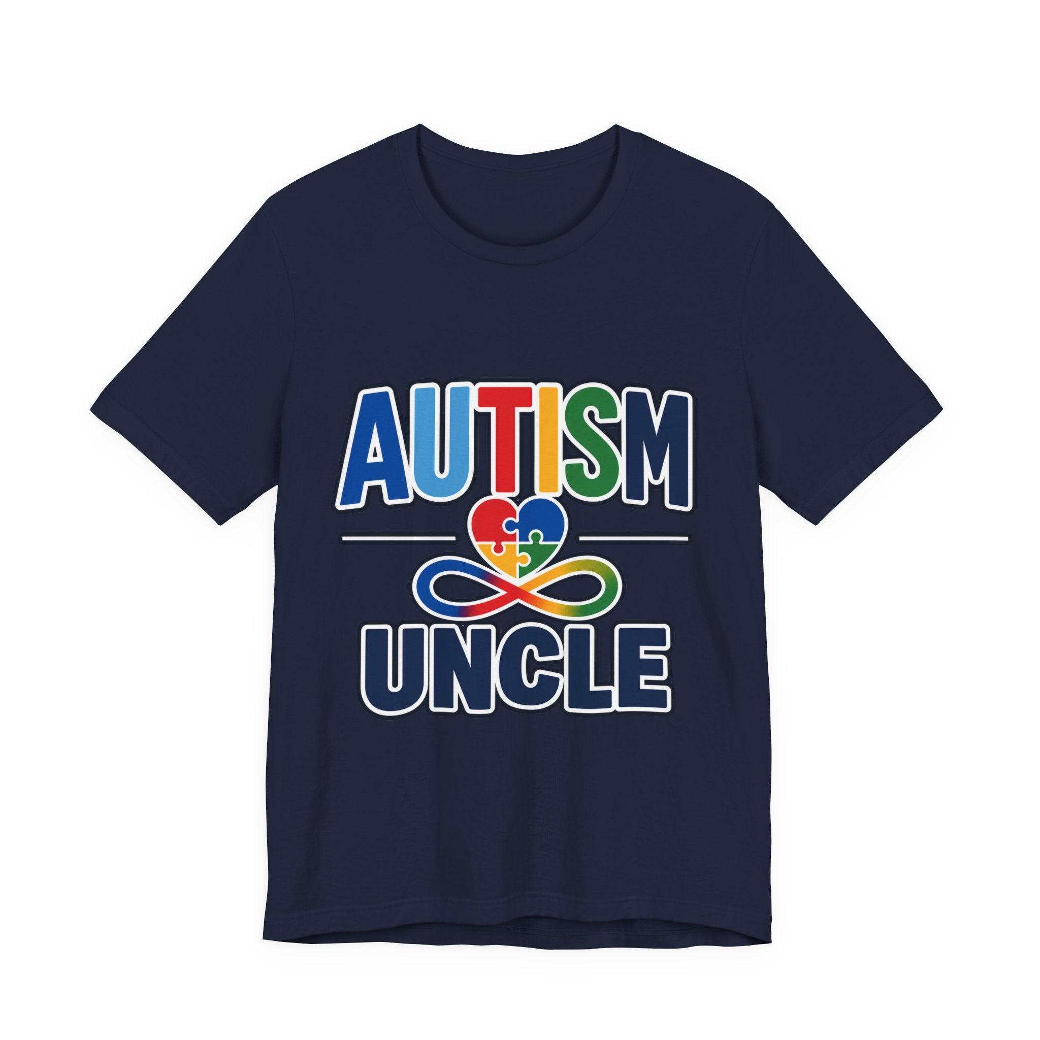 Autism Uncle Shirt | Proud Autism Uncle T-Shirt | Colorful Puzzle Ribbon Infinity Design | Autism Awareness & Acceptance Gift | Special Needs Family Apparel
