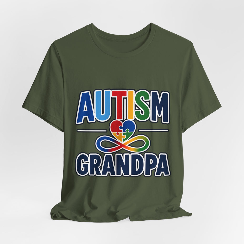 Autism Grandpa Shirt | Puzzle Heart Infinity T-Shirt | Proud Autism Grandpa Tee | Autism Awareness & Acceptance Gift for Grandpa