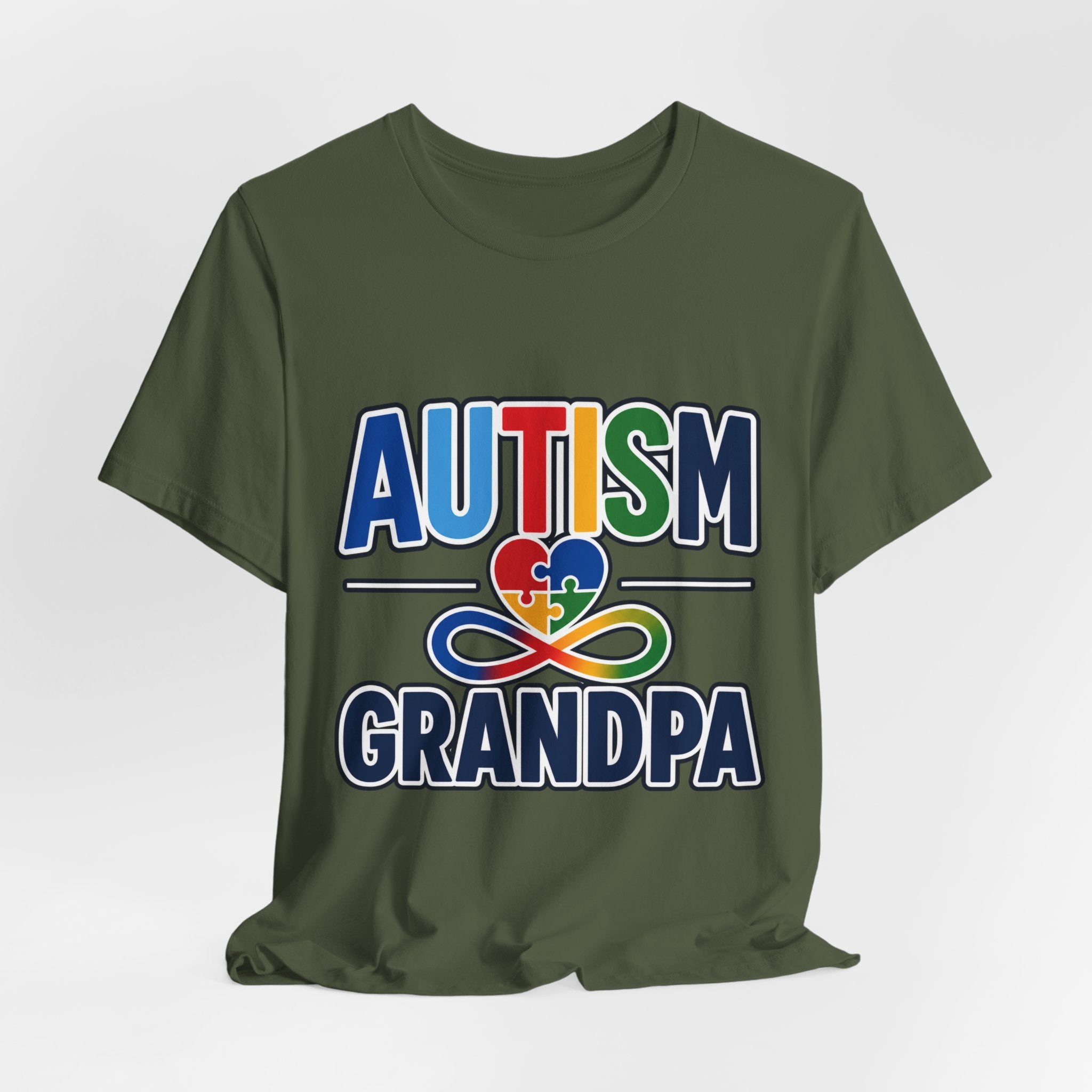 Autism Grandpa Shirt | Puzzle Heart Infinity T-Shirt | Proud Autism Grandpa Tee | Autism Awareness & Acceptance Gift for Grandpa