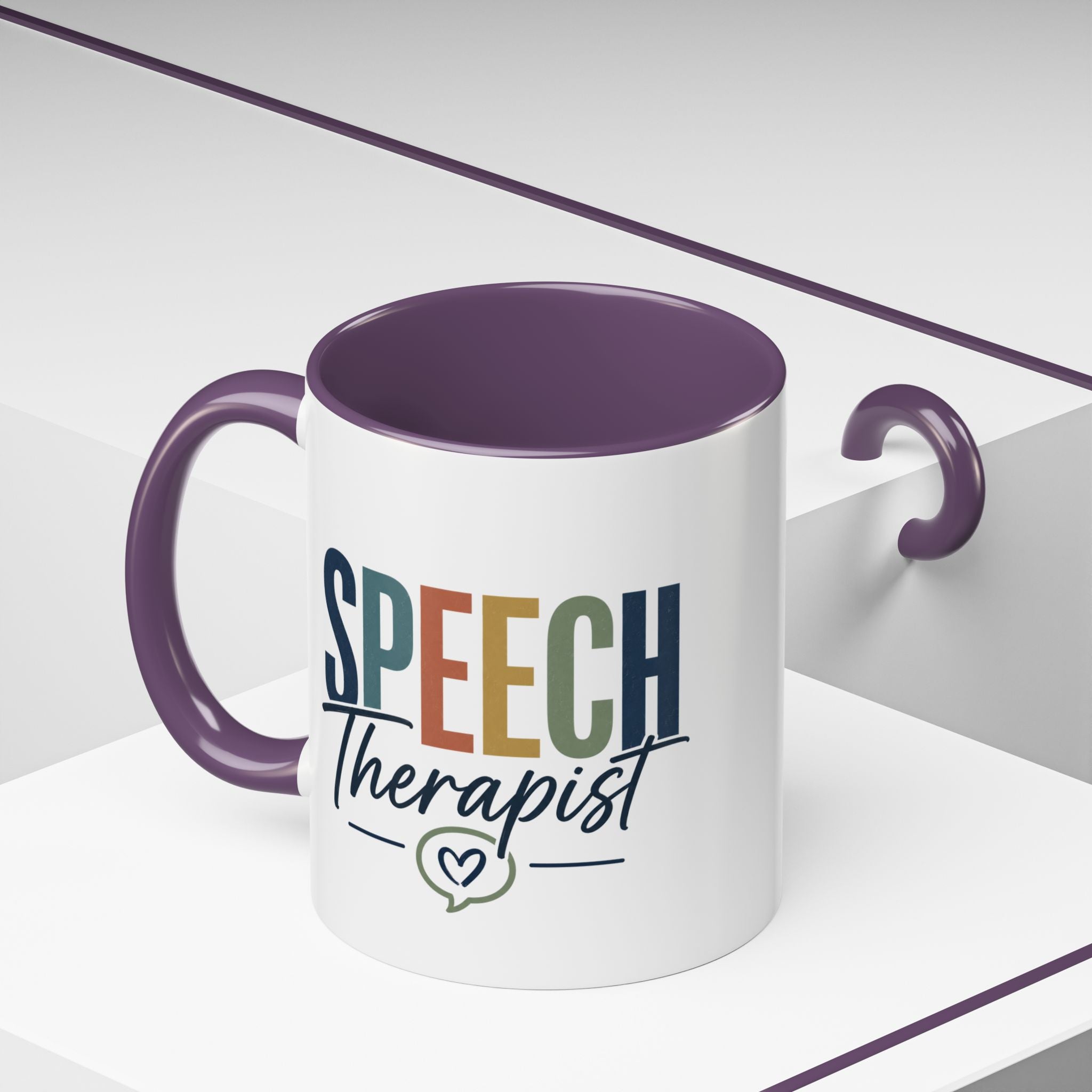Speech Therapist Coffee Mug | Colorful Lettering Accent Mug