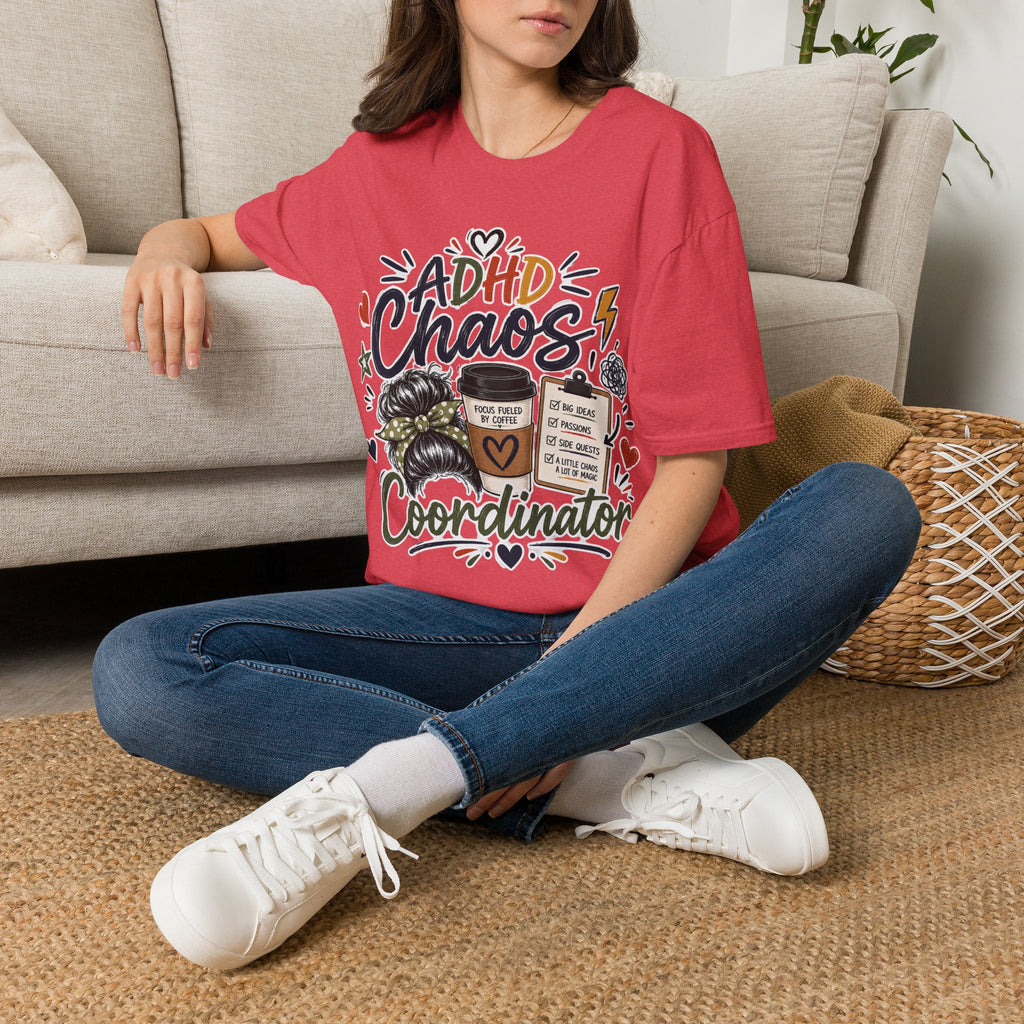 ADHD Chaos Coordinator Shirt | Funny ADHD T-Shirt | ADHD Awareness Graphic Shirt | Mental Health Gift | Coffee & Chaos Apparel